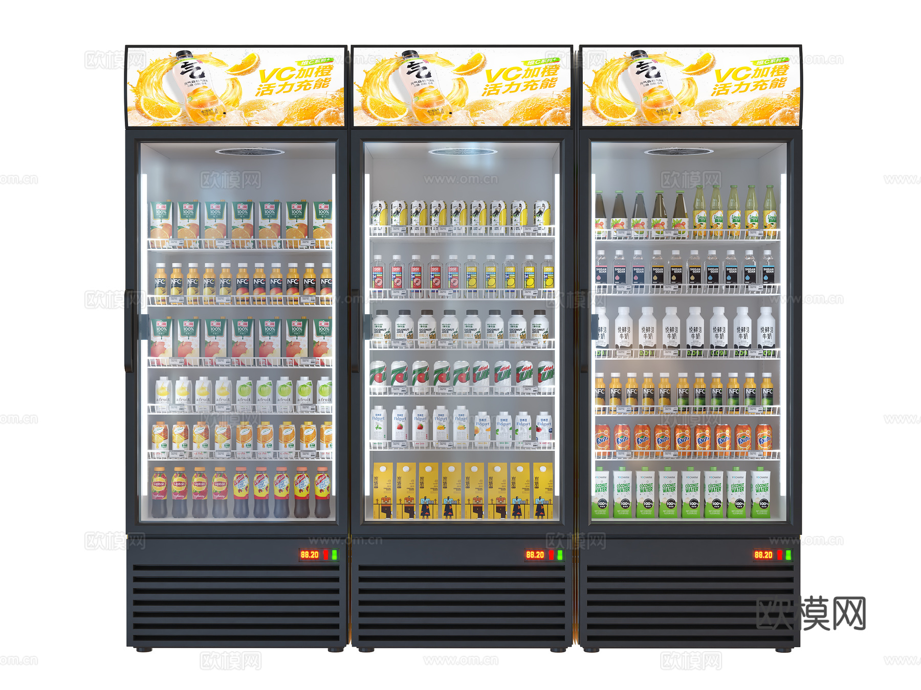 饮料柜 冷饮柜 啤酒饮料矿泉水 冷藏柜 保鲜柜 冰柜 冷柜su模型
