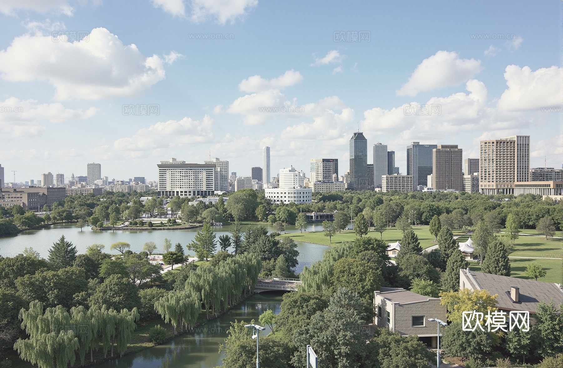 现代城市白天外景天空外景