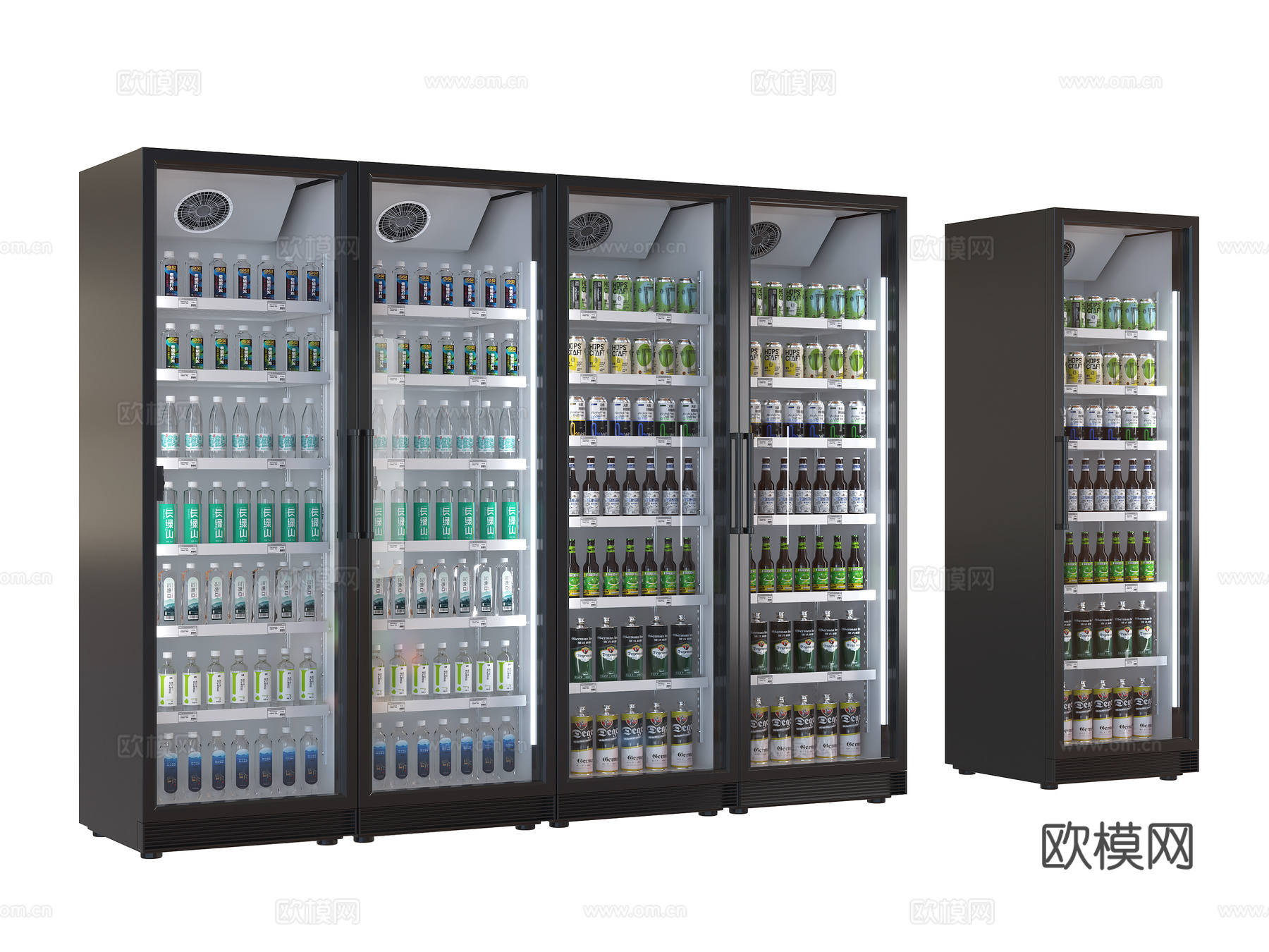 饮料柜 冷饮柜 啤酒饮料矿泉水 冷藏柜 保鲜柜 冰柜 冷柜su模型