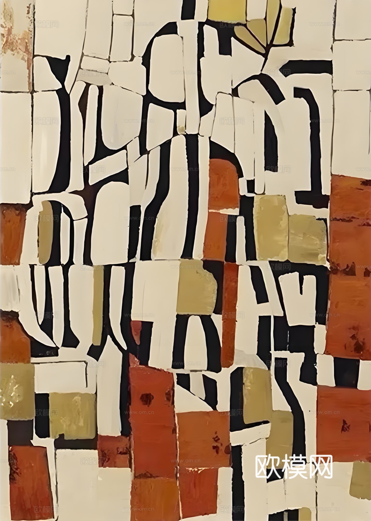 现代意式抽象画 现代艺术抽象挂画贴图