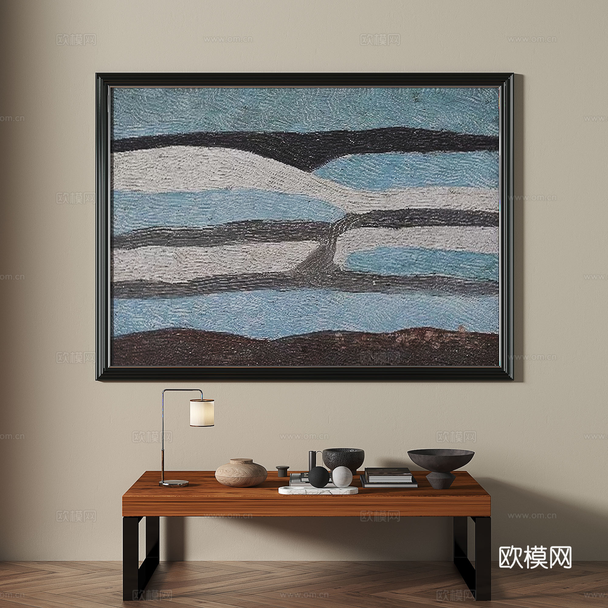 法式，复古，中古，现代，轻奢，简约，抽象，装饰画免费3d模型下载