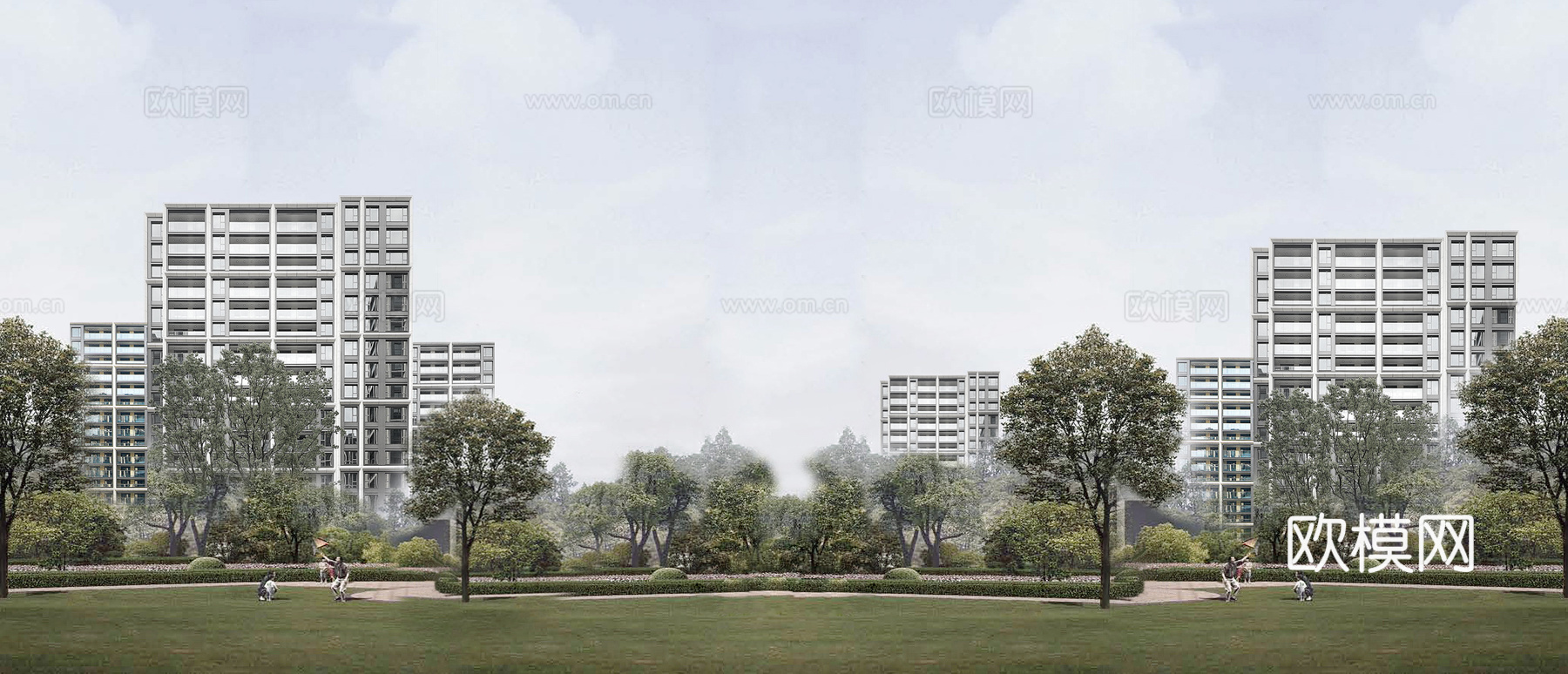 白天城市建筑户外外景贴图