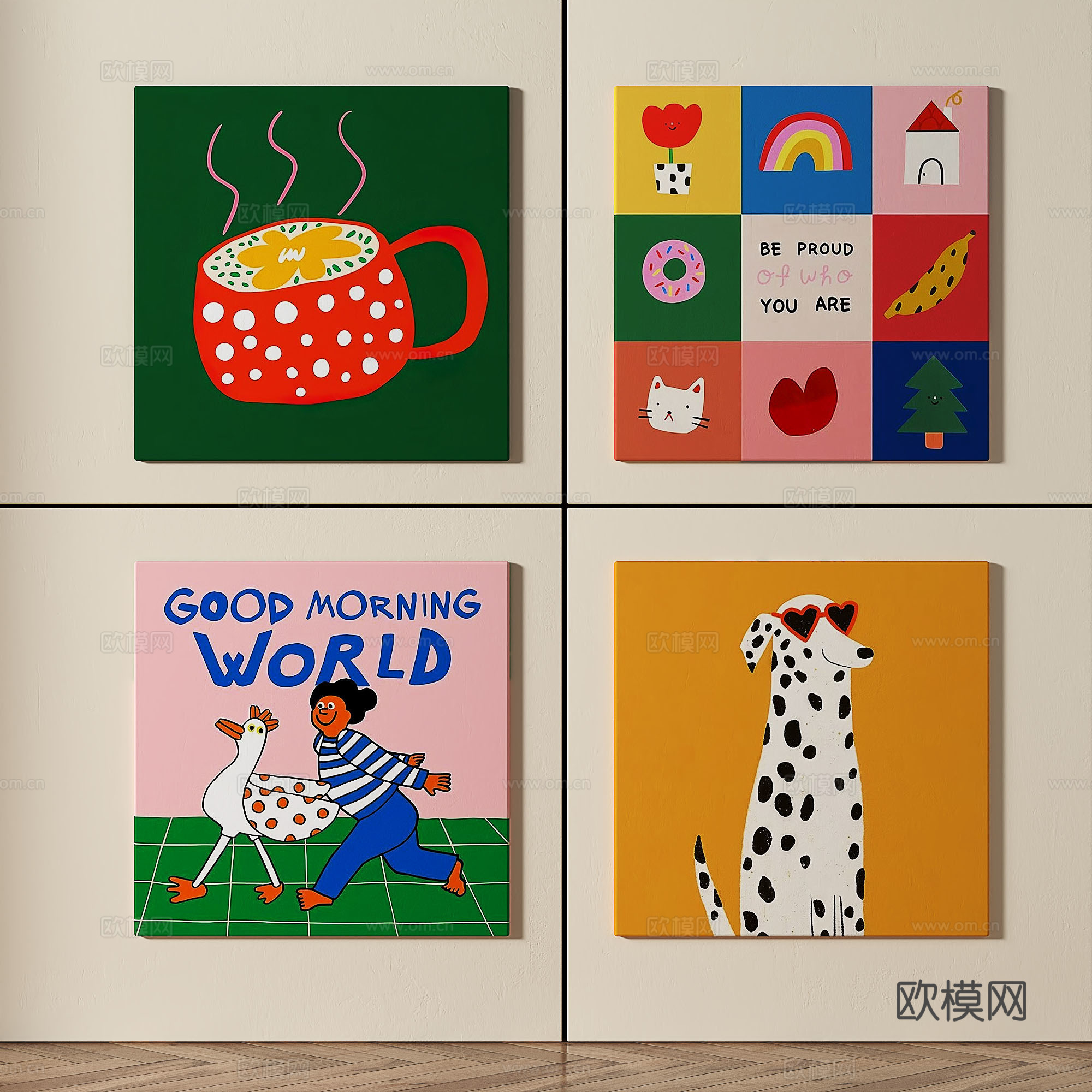 现代，简约，抽象，装饰画免费3d模型