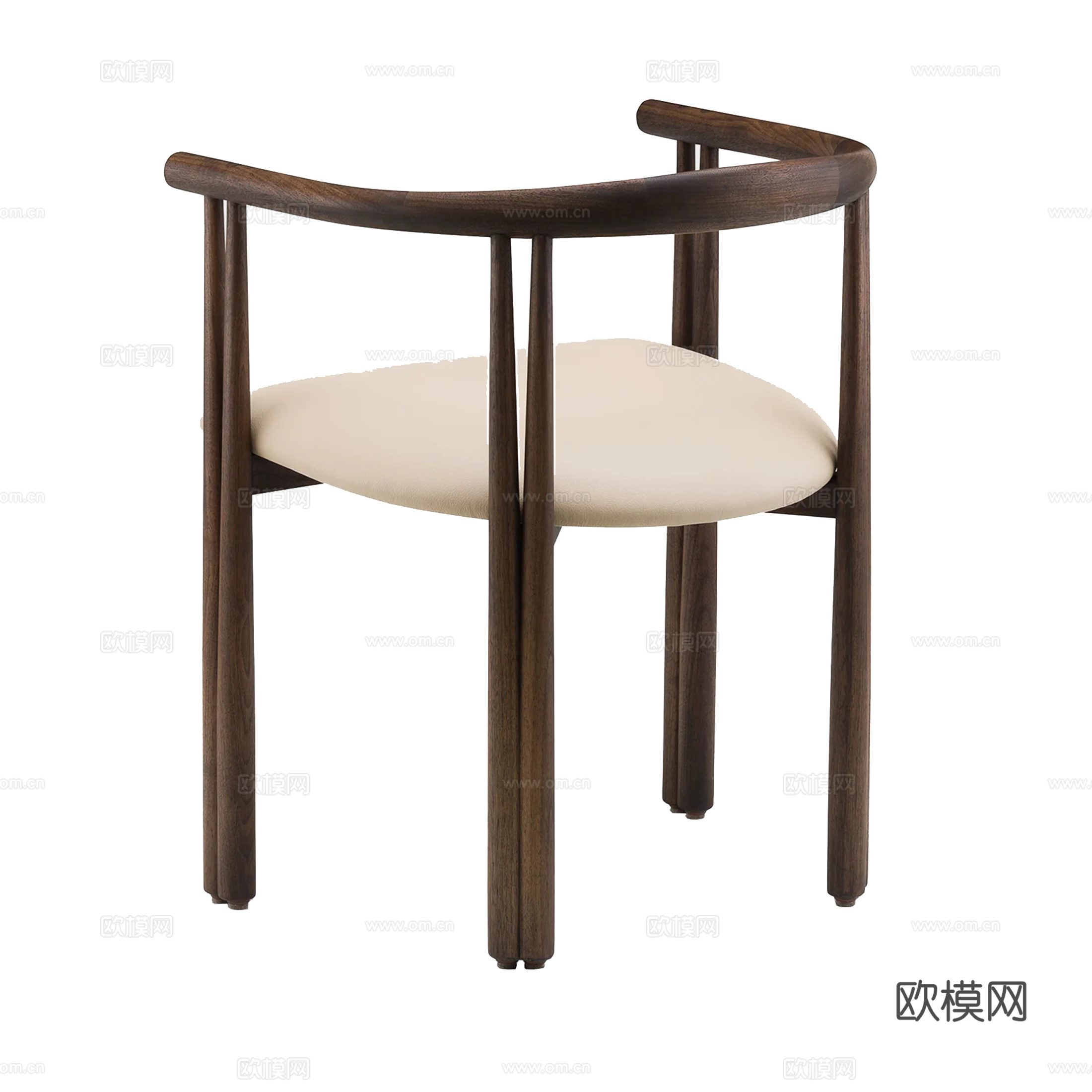 木质单椅 餐椅su模型