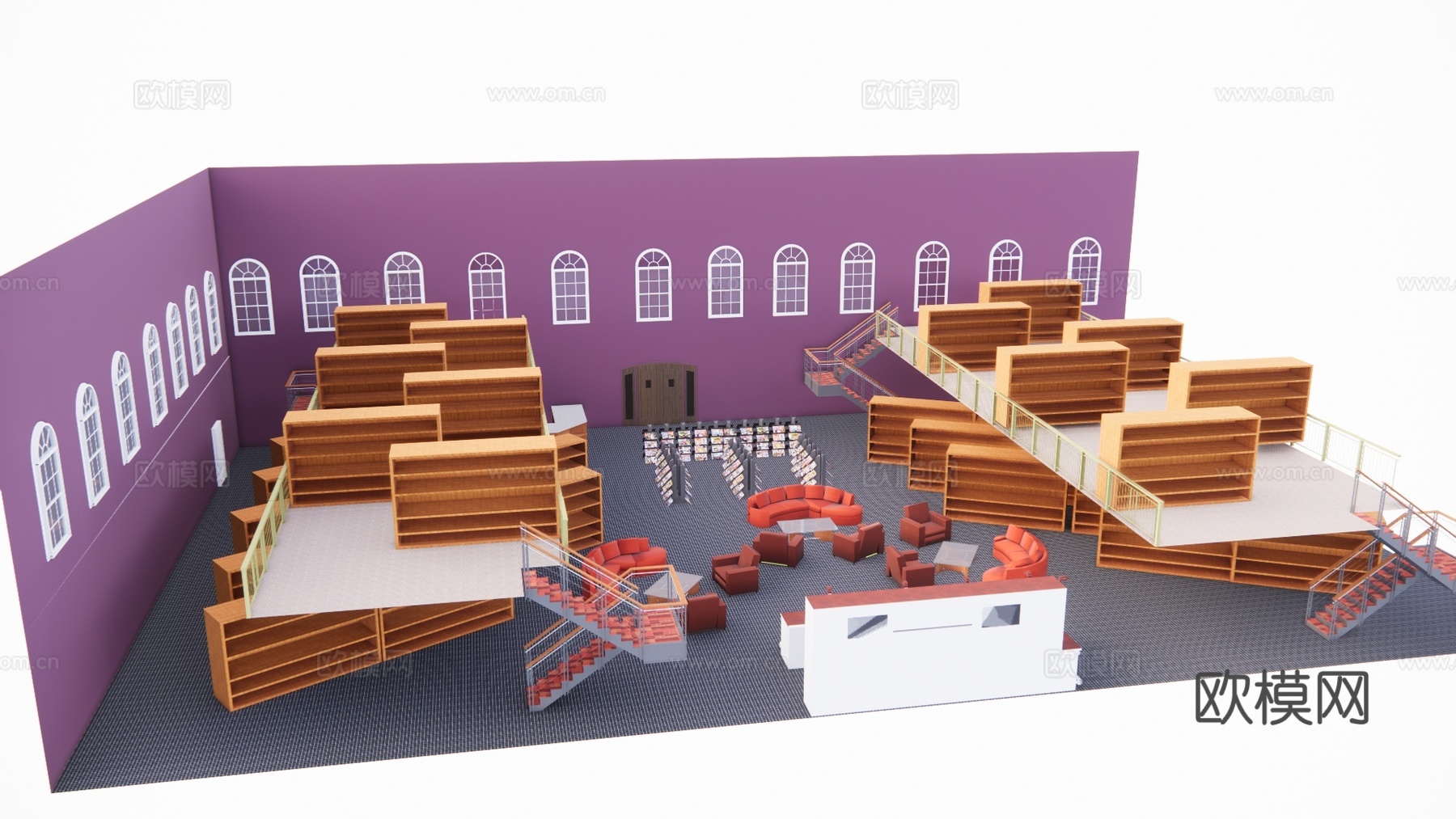 公共空间 走廊 政府机构 停车场 办事处su模型