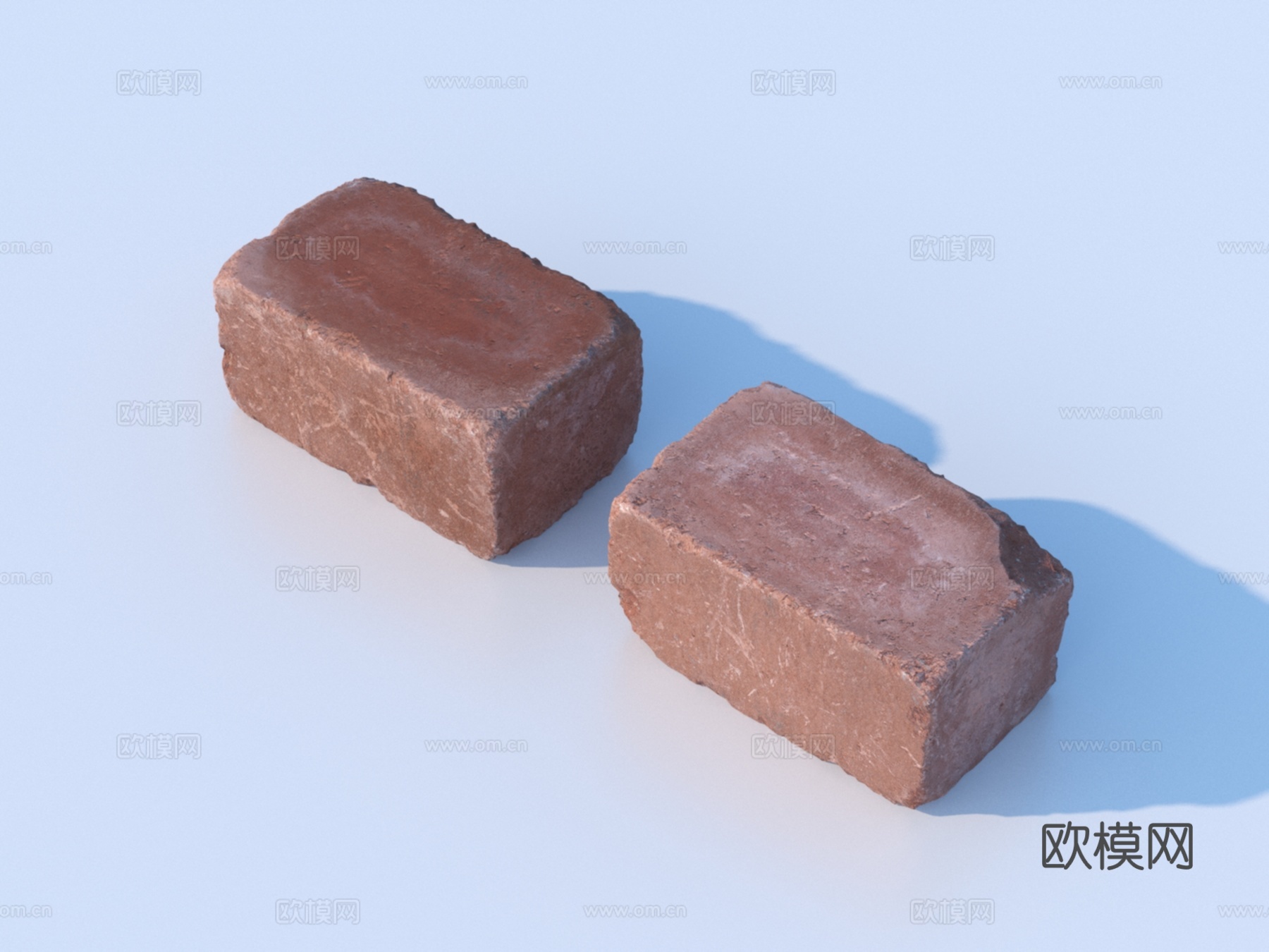 红砖  砖头 水泥砖 混凝土砖3d模型下载