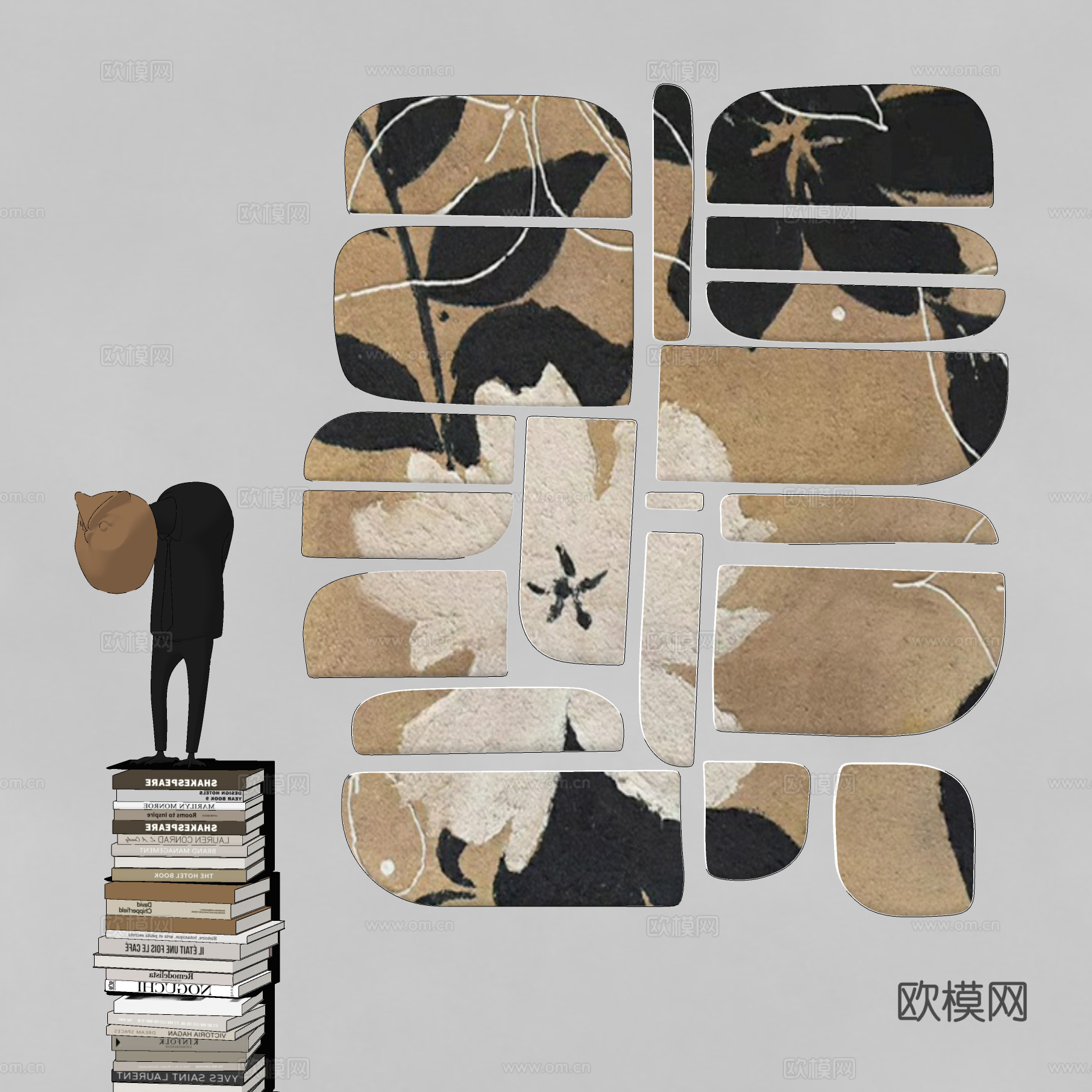 现代挂画 装饰画 装饰品su模型