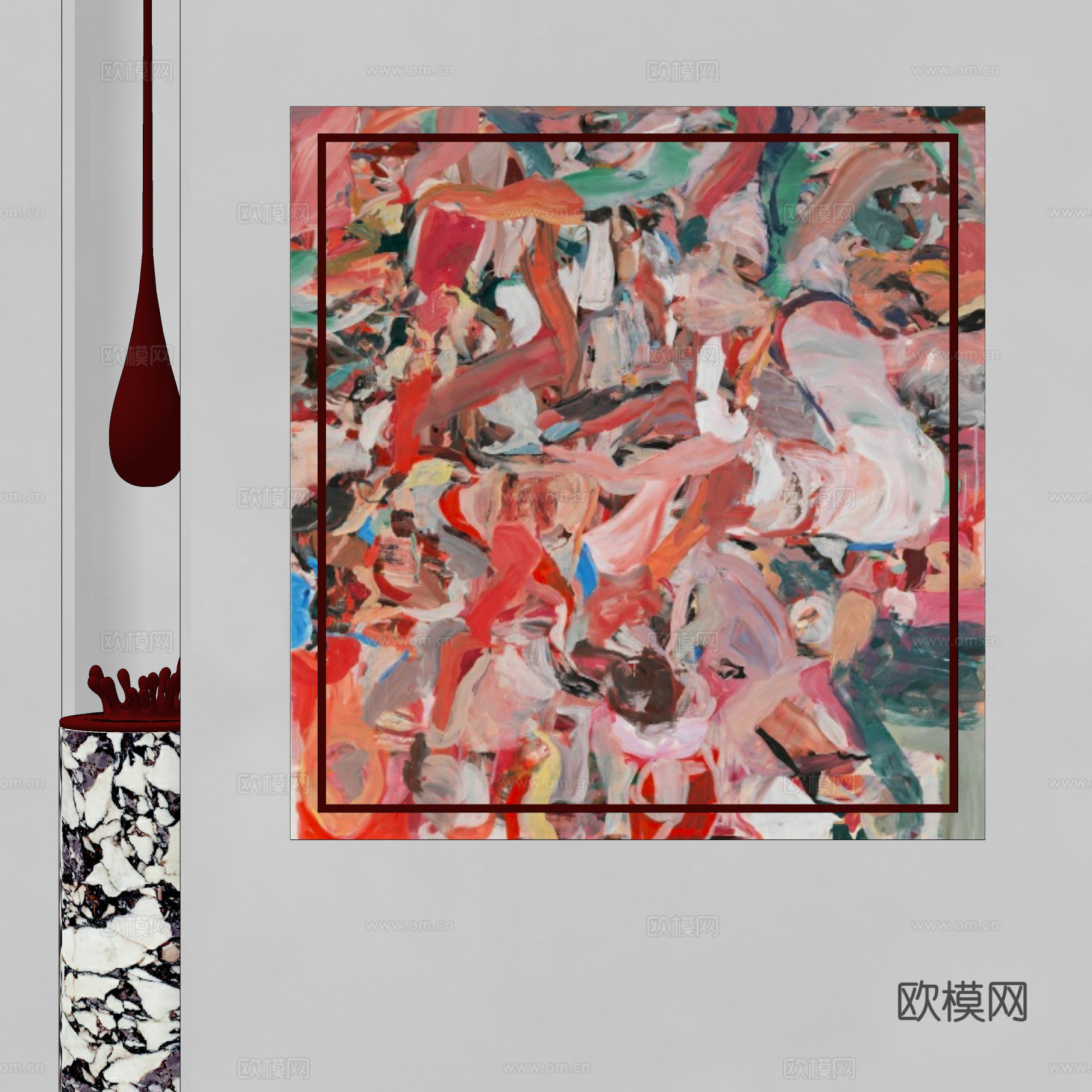 现代包豪斯挂画 装饰画 装饰品su模型