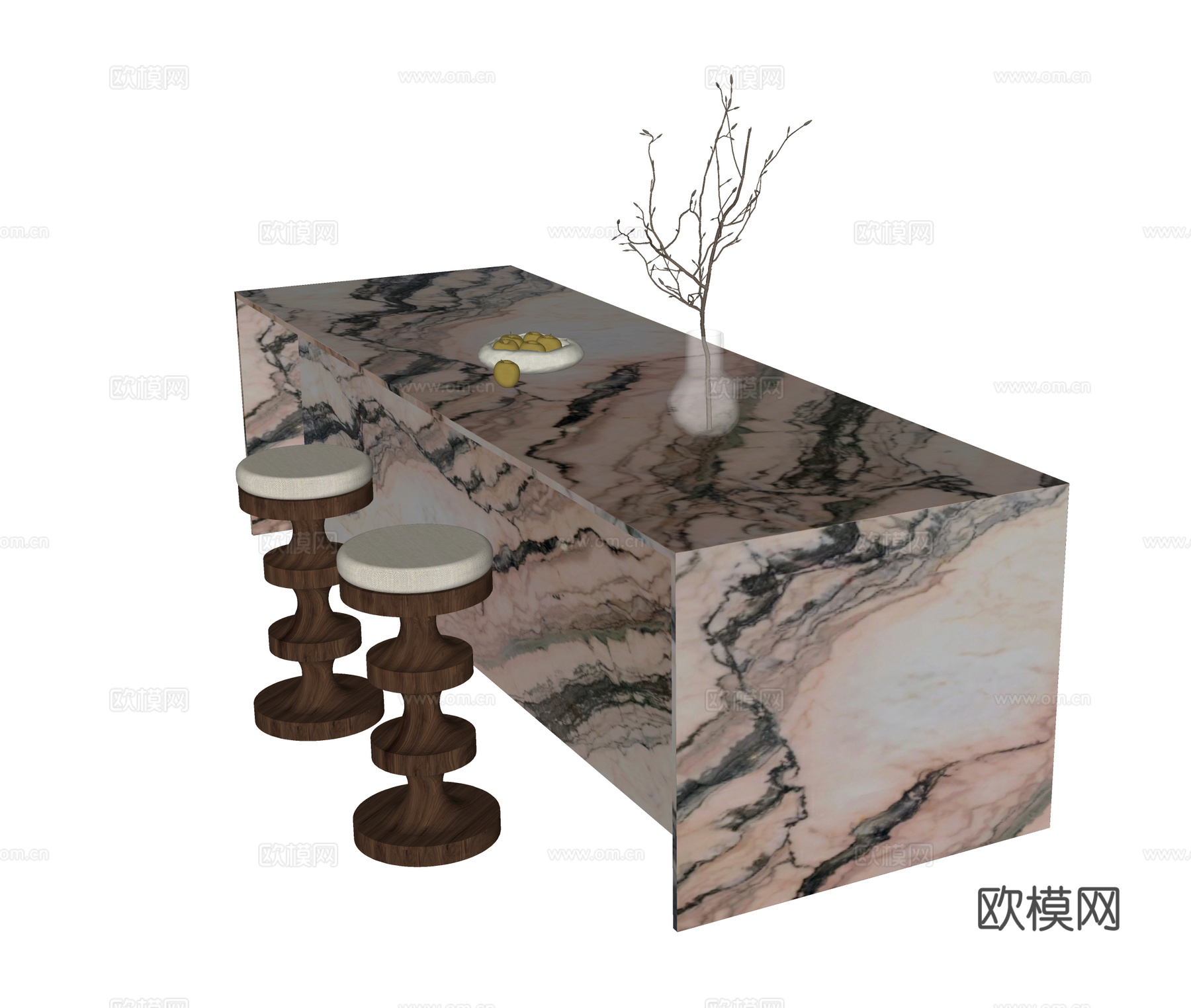 现代吧台吧椅su模型