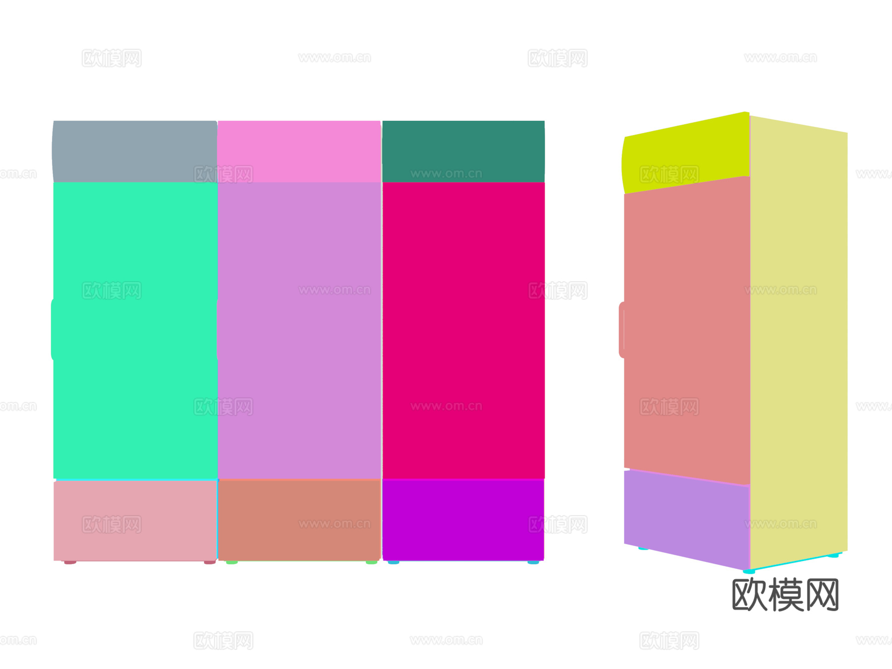 饮料柜 冷饮柜  啤酒饮料矿泉水 冷藏柜 保鲜柜 冰柜 冷柜3d模型下载（渲染图2）