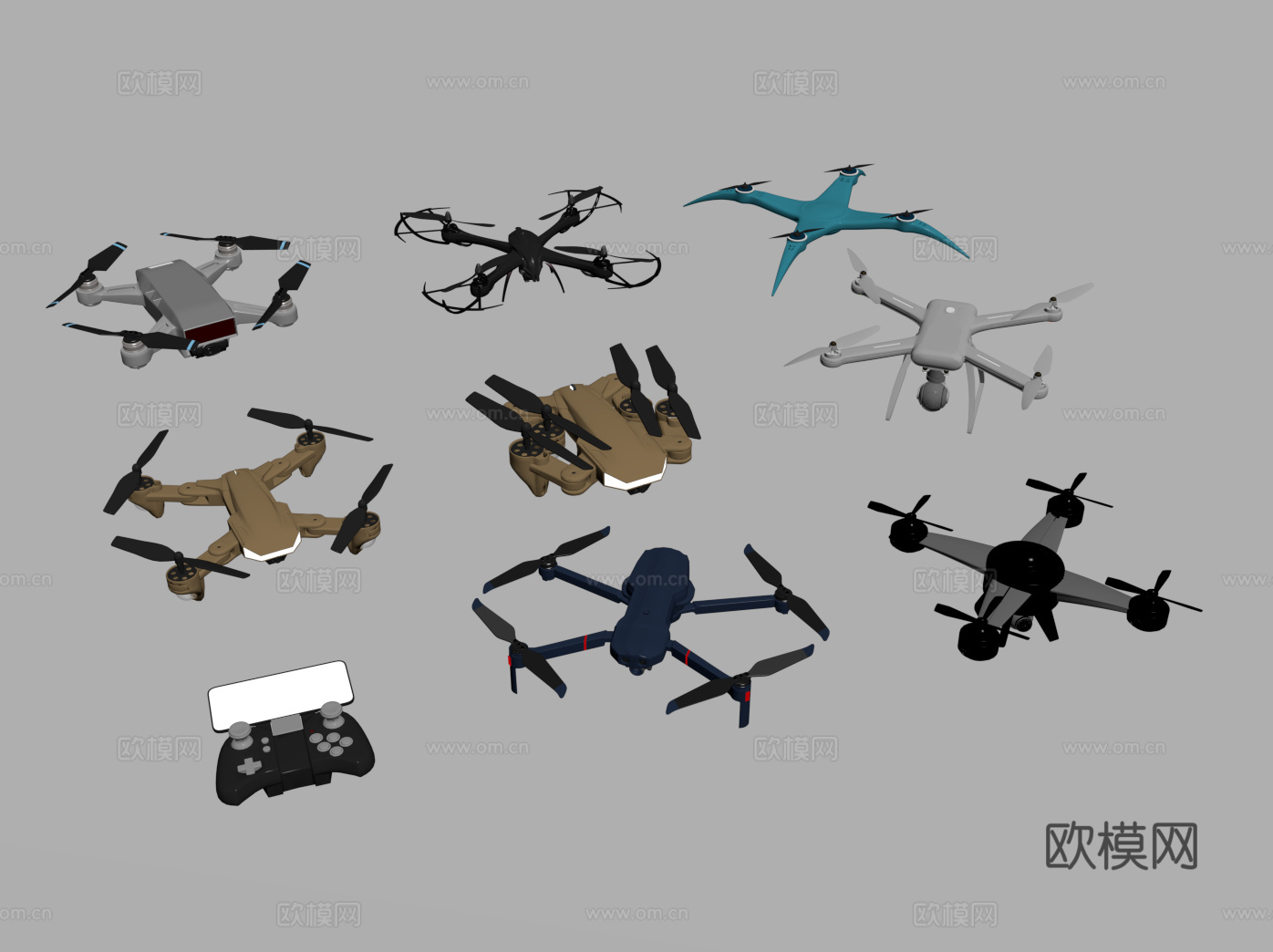 现代无人机 航拍无人机su模型