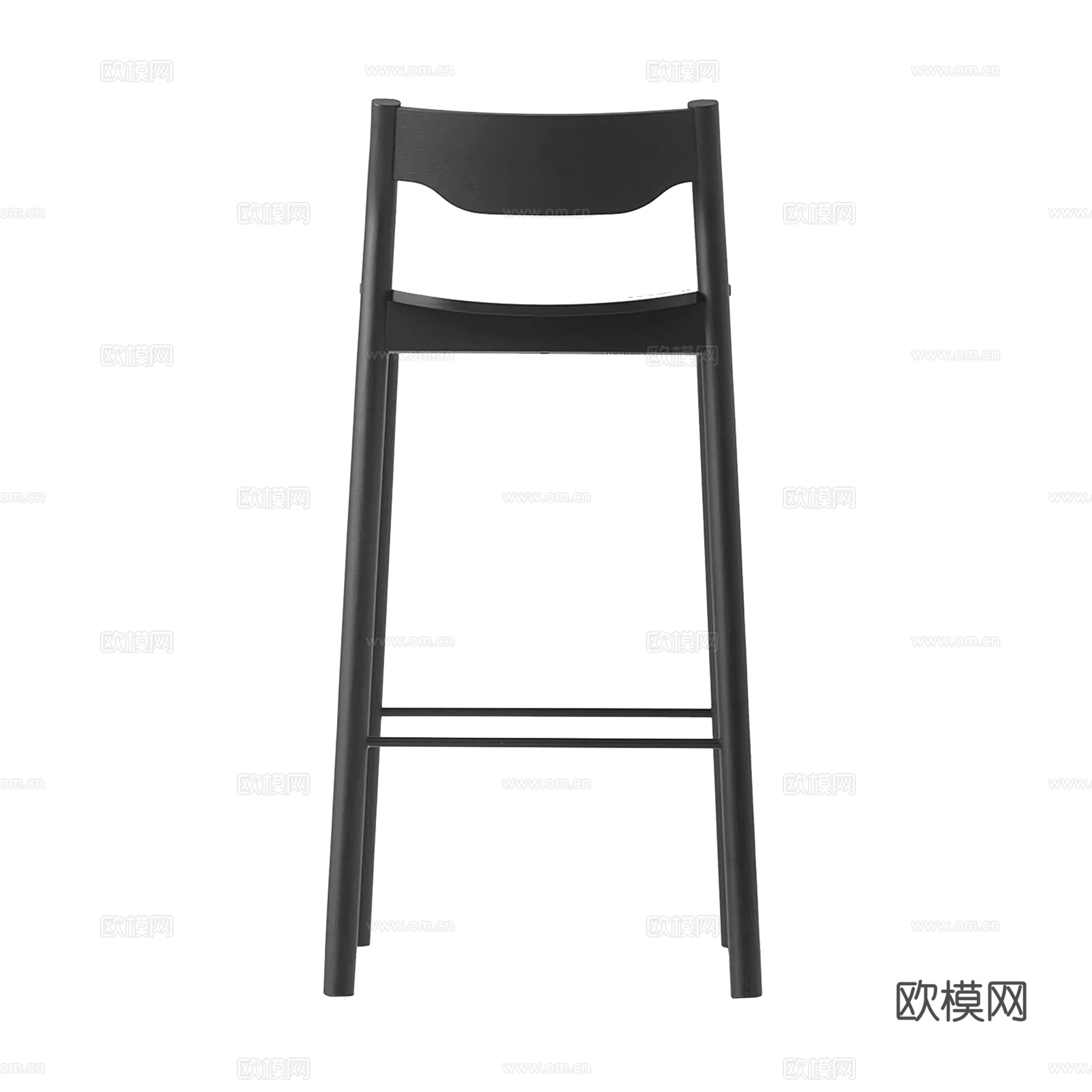 木质吧台椅su模型