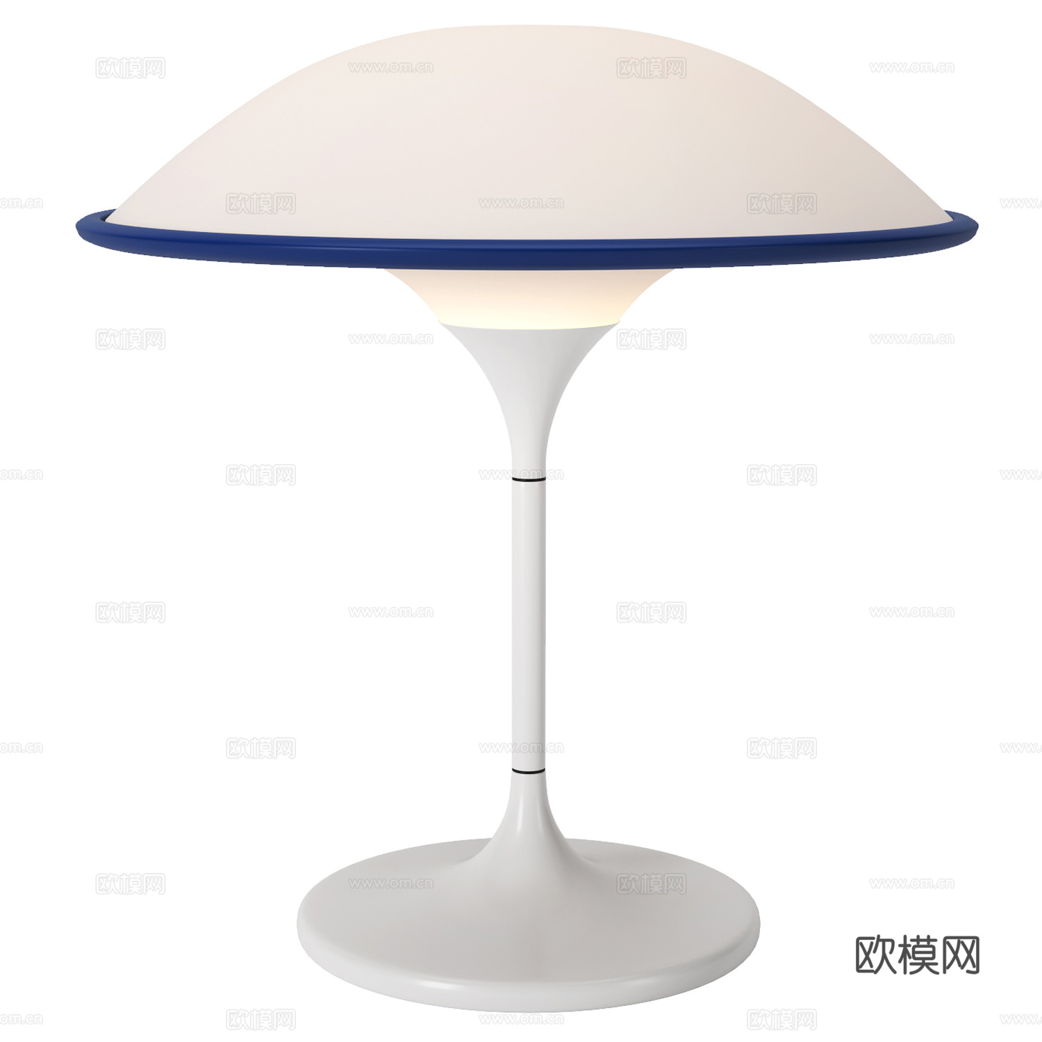 现代极简奶油风飞碟台灯阅读灯3d模型下载（渲染图2）