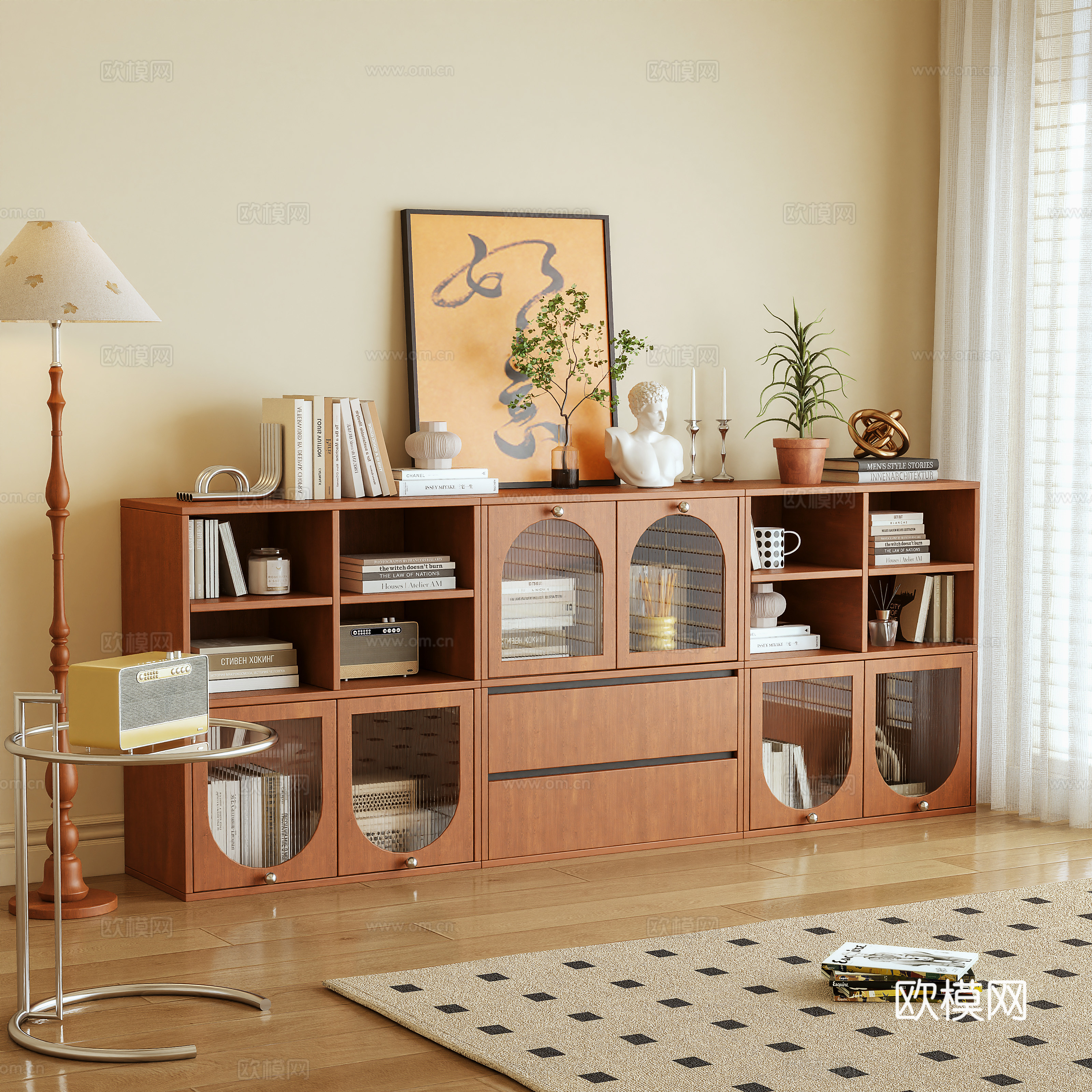 储物柜 茶水柜 组合柜 置物柜 边柜 摆件3d模型下载