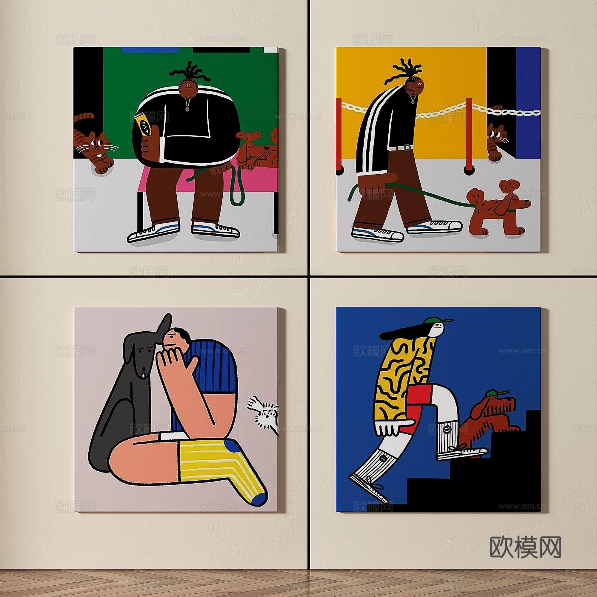 现代，简约，抽象，装饰画免费3d模型