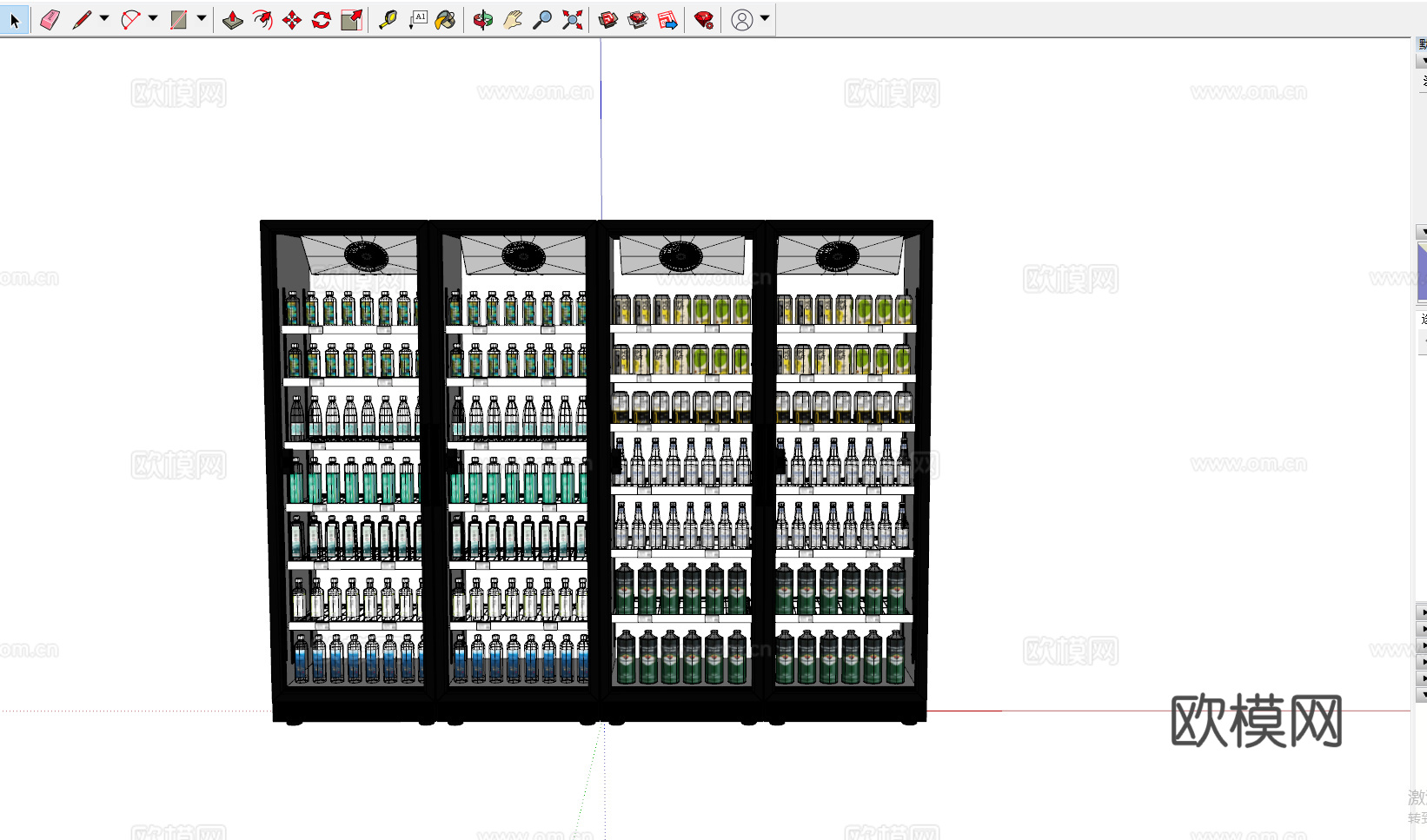 饮料柜 冷饮柜 啤酒饮料矿泉水 冷藏柜 保鲜柜 冰柜 冷柜su模型