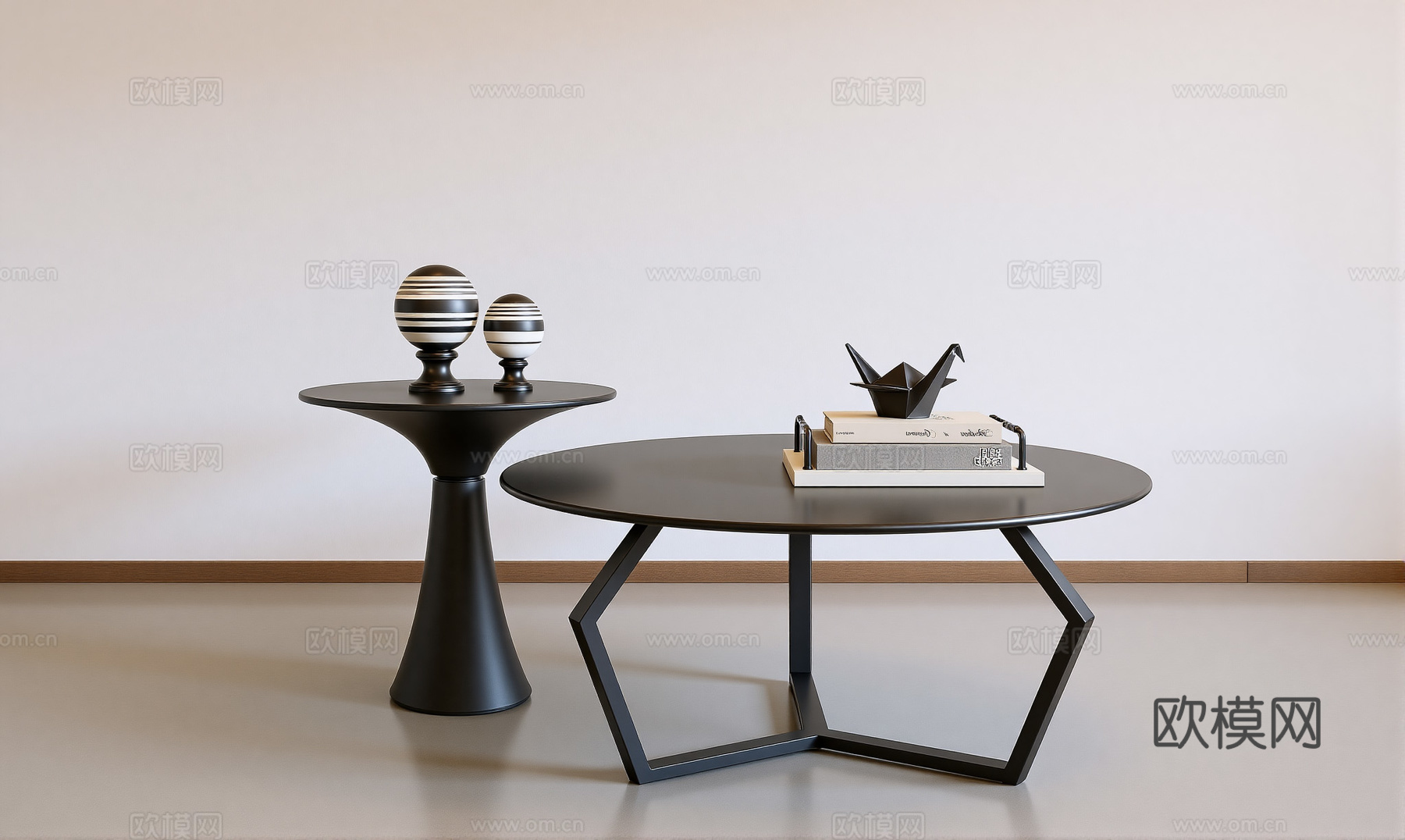 现代茶几组合su模型