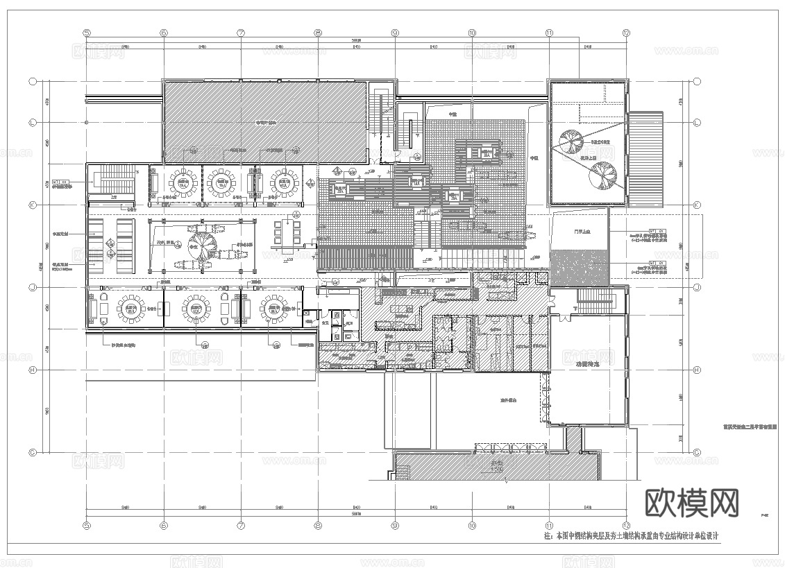 最新全套 时尚中餐厅 施工图合集cad施工图