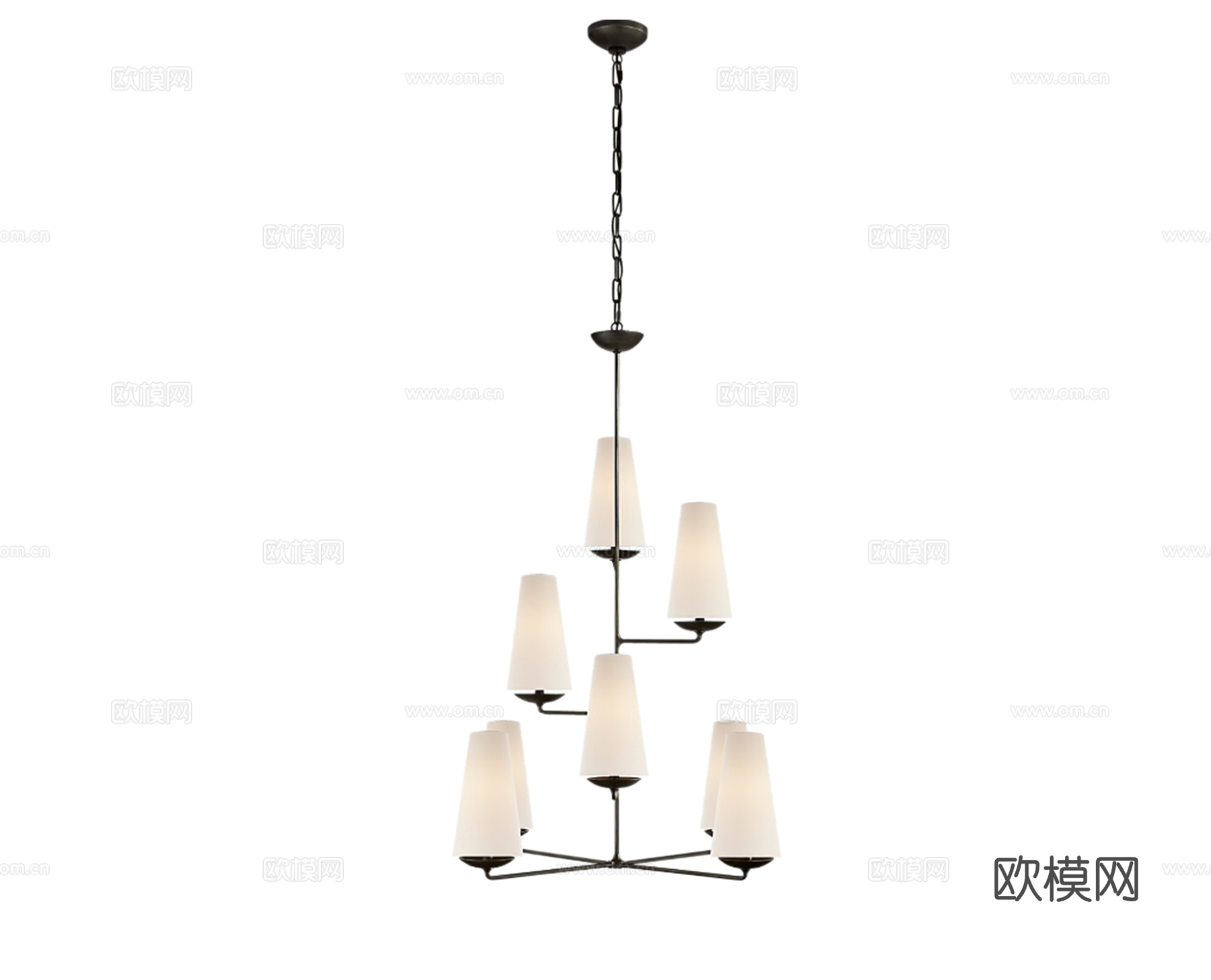 法式吊灯、奶油风吊灯、客厅吊灯、别墅吊灯su模型