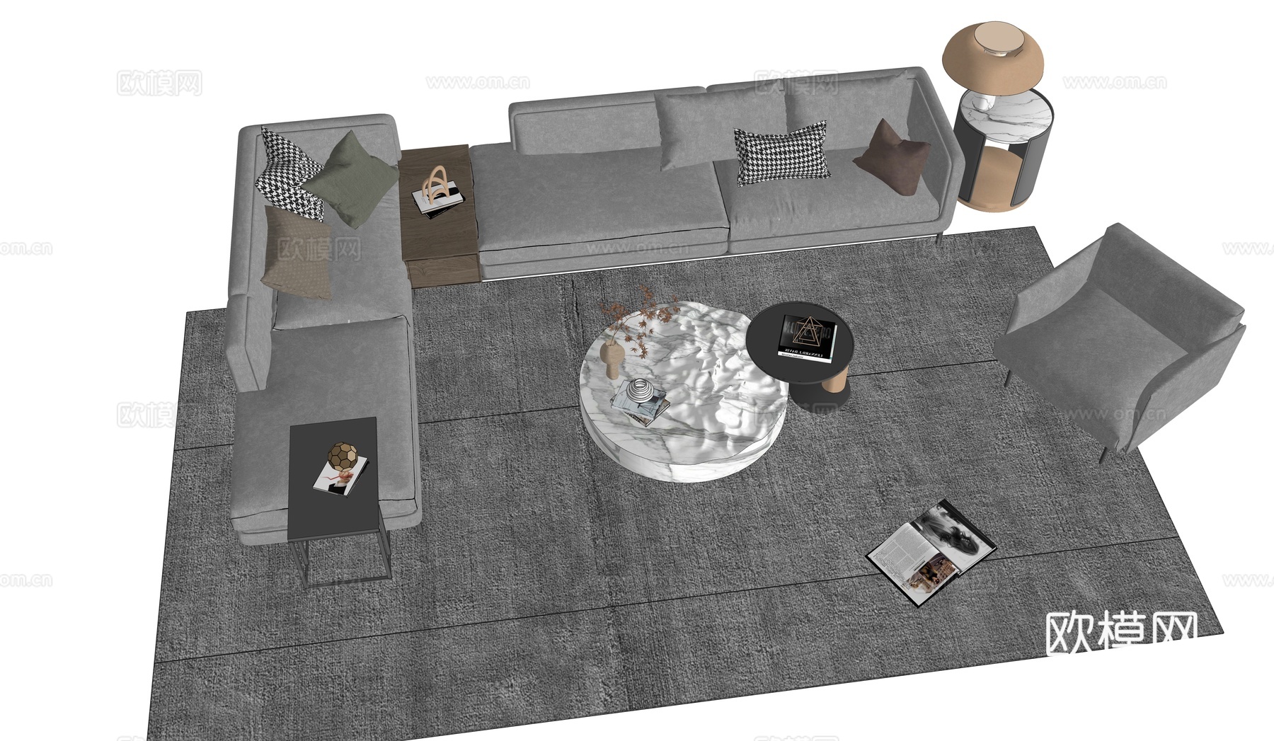 现代网红客厅su模型