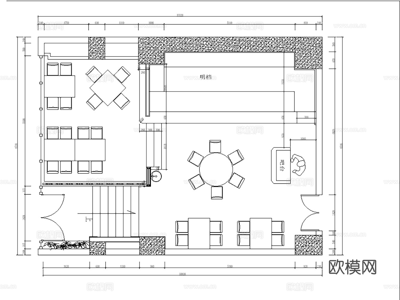 20款快餐店面馆精装修CAD施工图cad施工图
