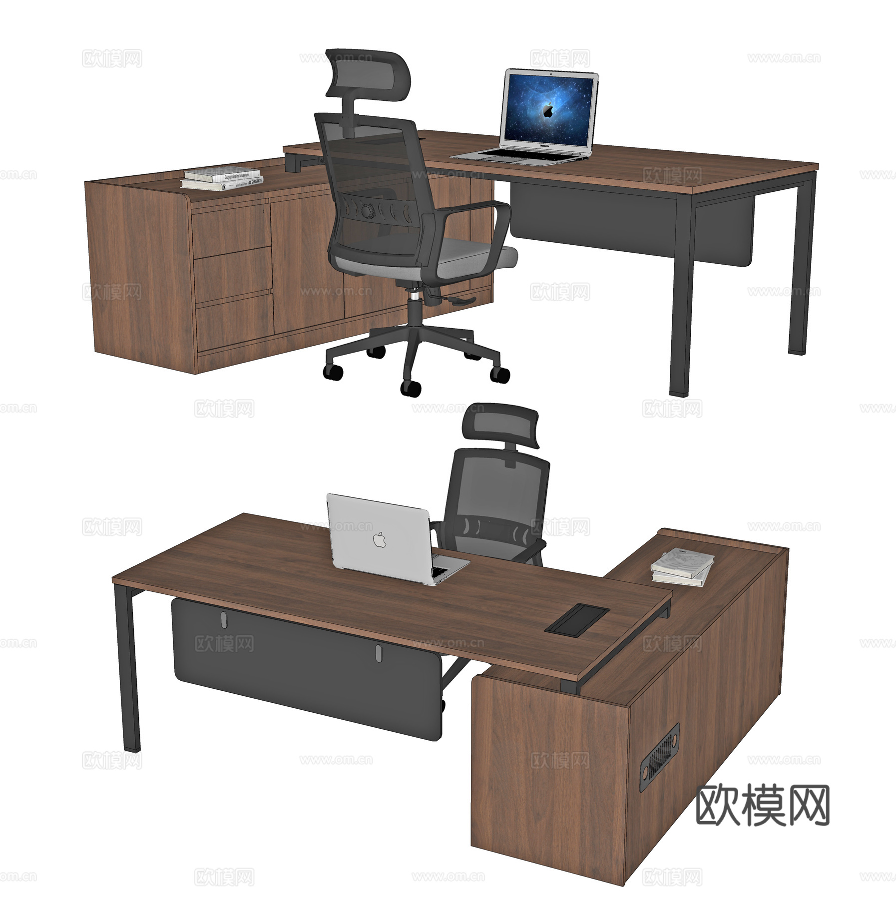 现代办公桌椅 办公桌 办公椅 主管桌 班台 经理桌 工位 领su模型