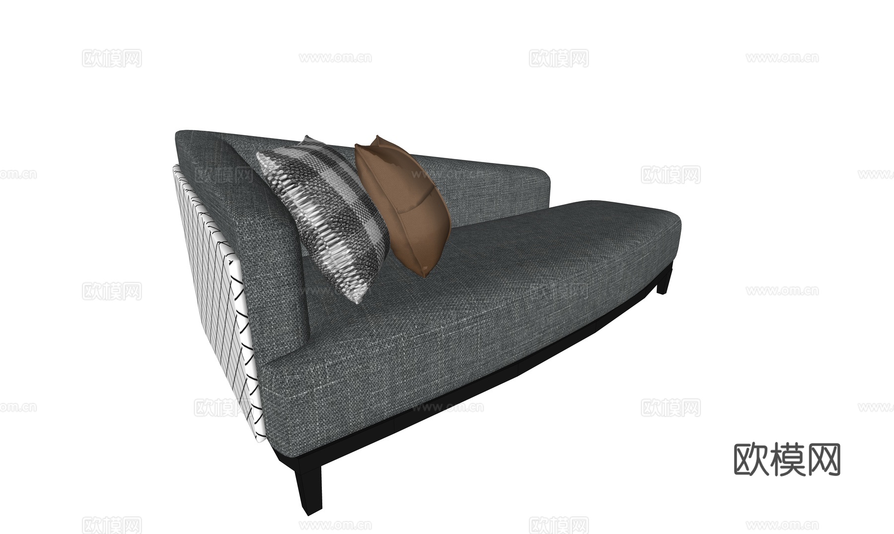 现代休闲贵妃椅沙发su模型