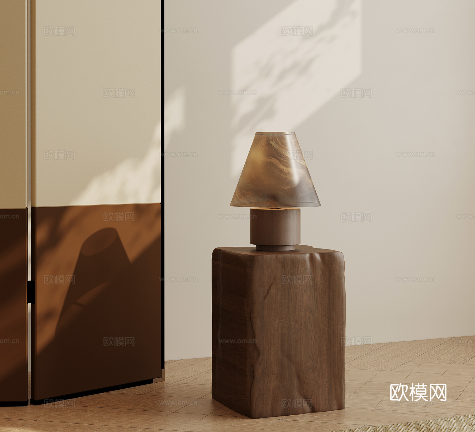 现代中古风台灯su模型