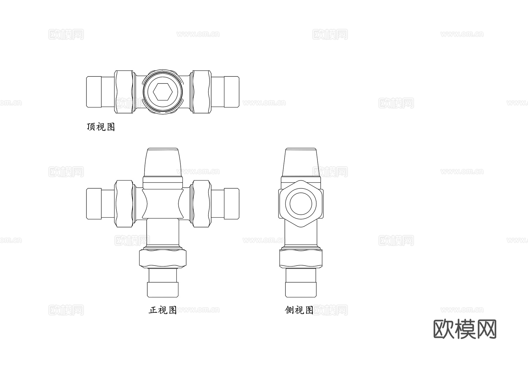 温度控制阀 温控阀 恒温调节阀 自力式温控阀 电动温控阀cad施工图下载