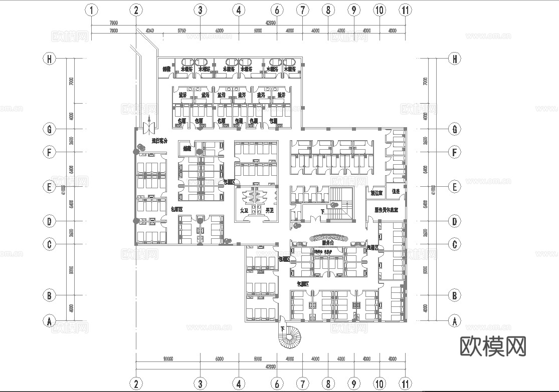 最新完整版spa足浴店施工图合集cad施工图