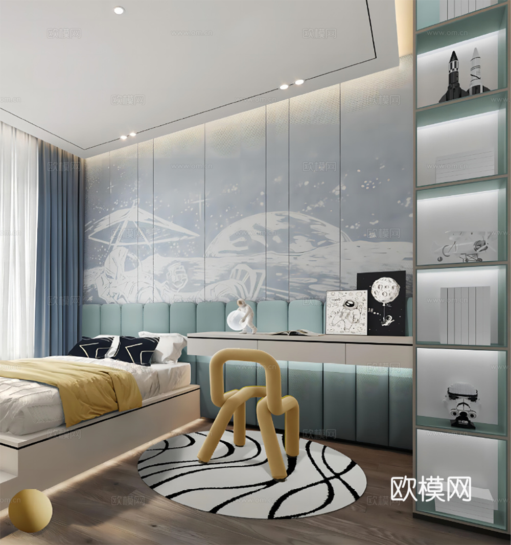 儿童房背景墙 床头背景墙 墙面节点 卧室柜子节点cad施工图