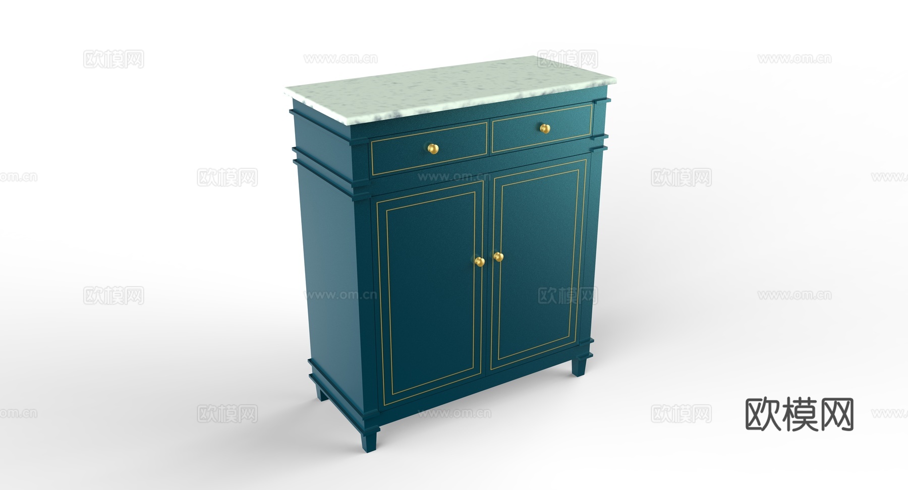 新中式时尚简约柜子3d模型下载（渲染图1）