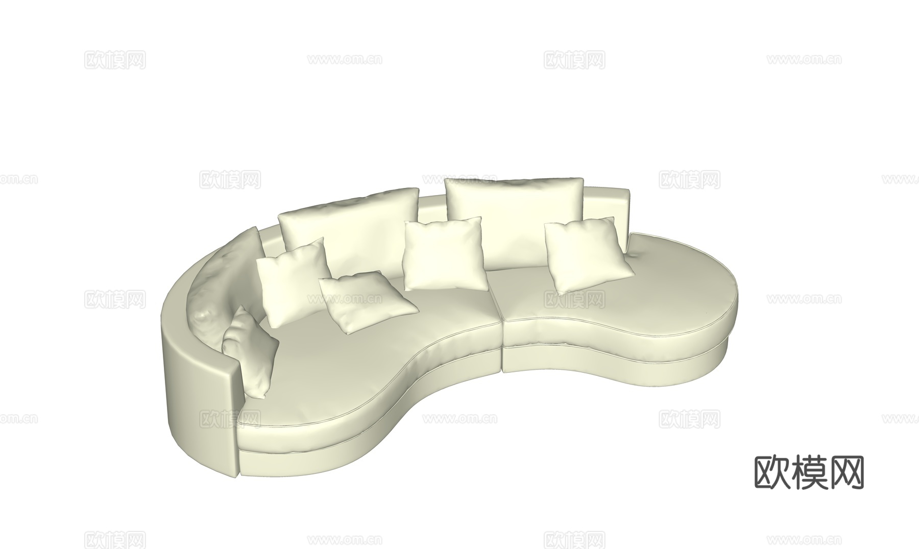现代弧形沙发组合su模型