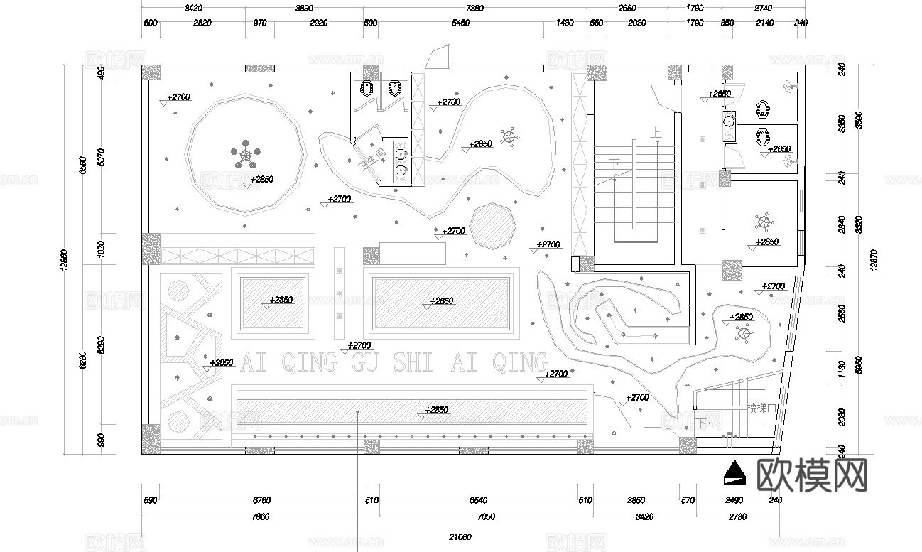 最新完整版理发店施工图合集cad施工图