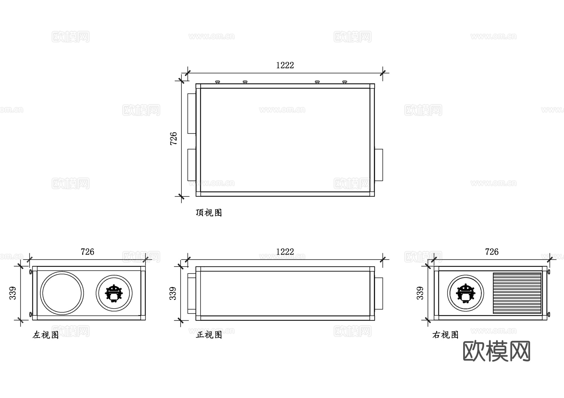热回收装置 热能回收设备 余热回收器 热交换回收装置cad施工图