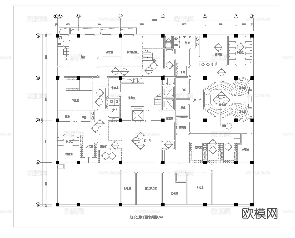 最新完整版spa足浴店施工图合集cad施工图