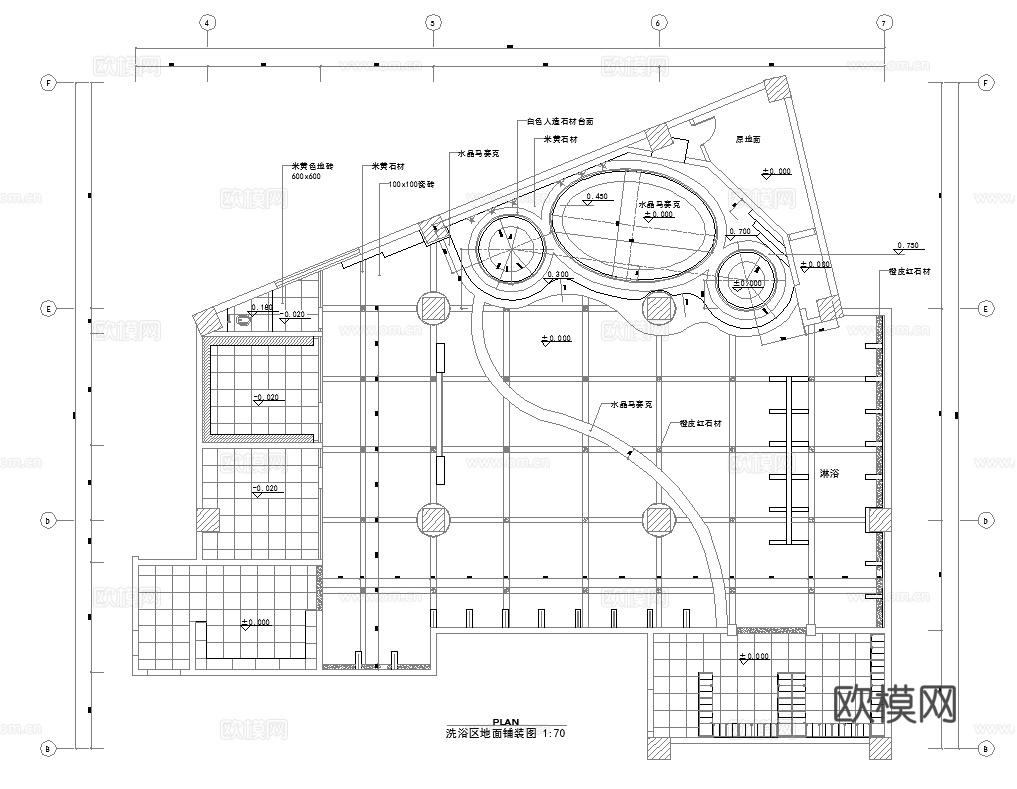 最新完整版spa足浴店施工图合集cad施工图