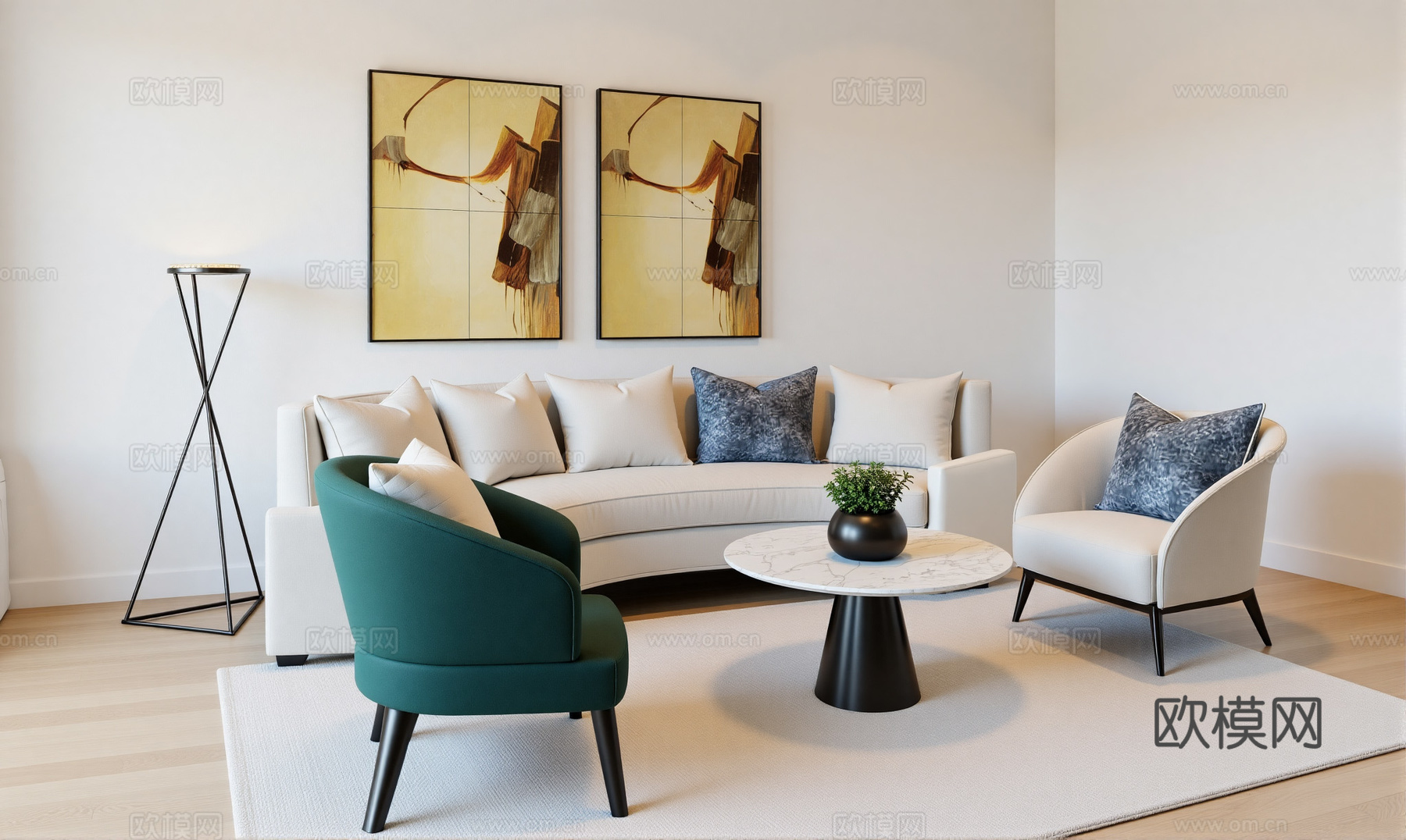 现代客厅su模型