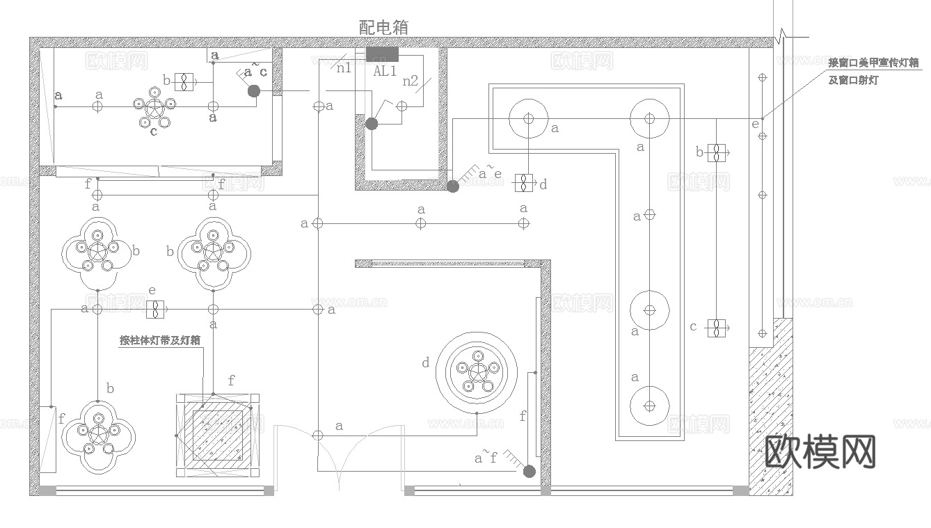 最新完整版美甲店施工图合集cad施工图