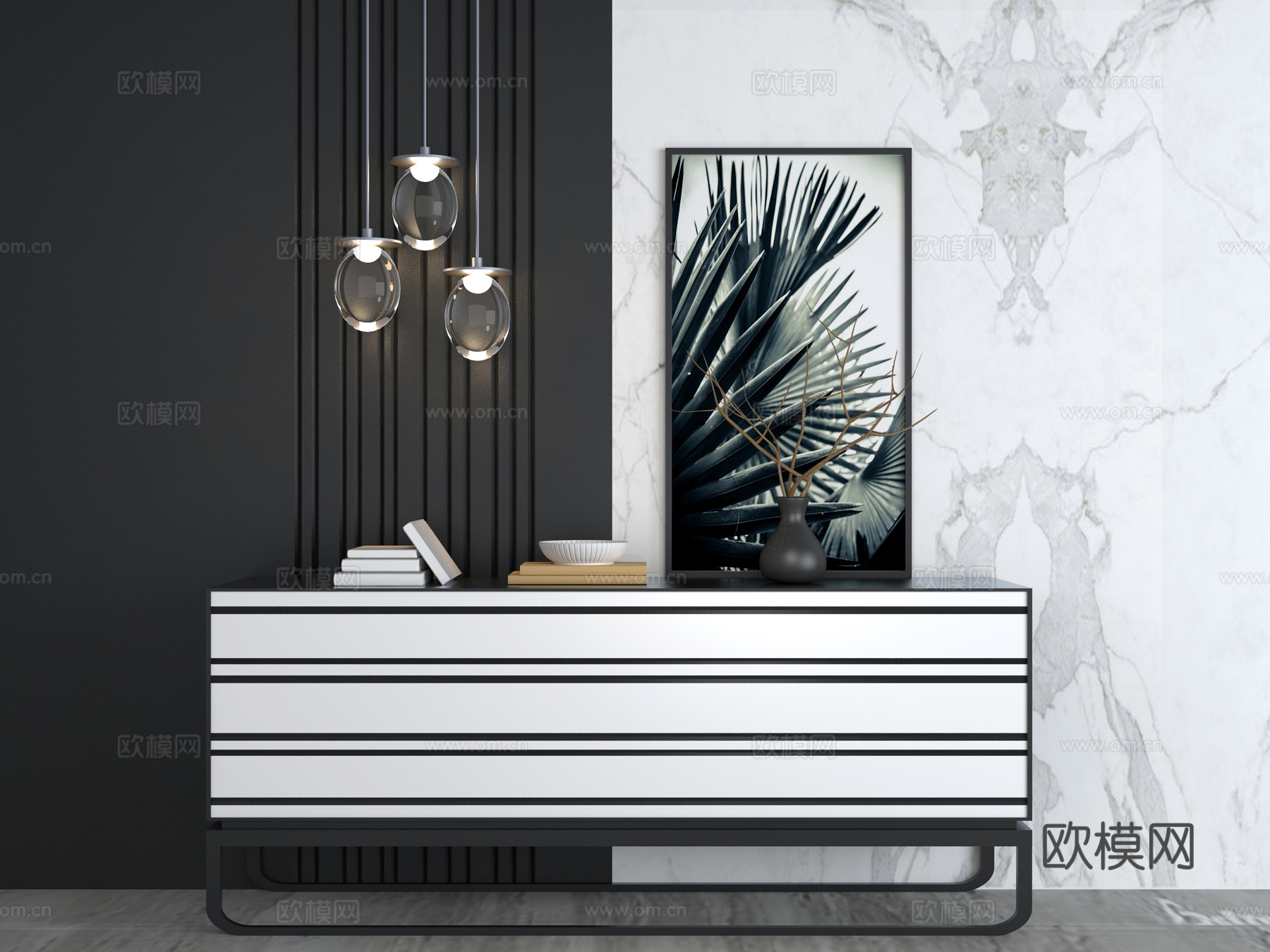 现代装饰柜 现代玄关柜3d模型下载