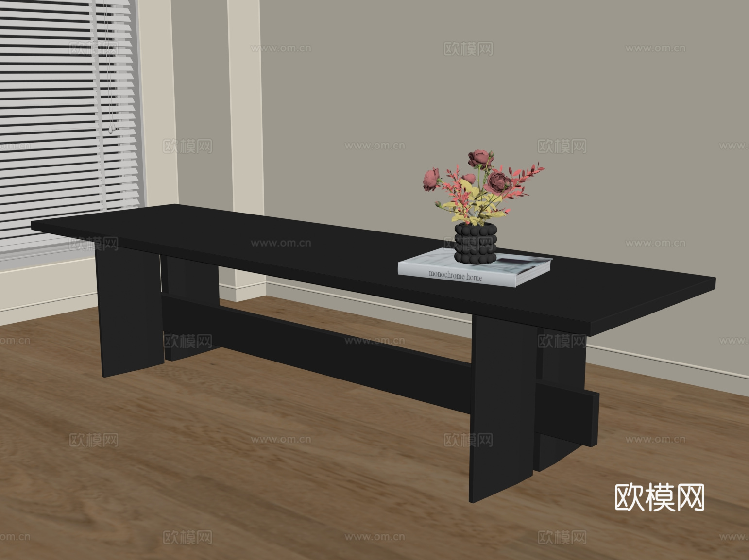 现代长凳 凳子su模型