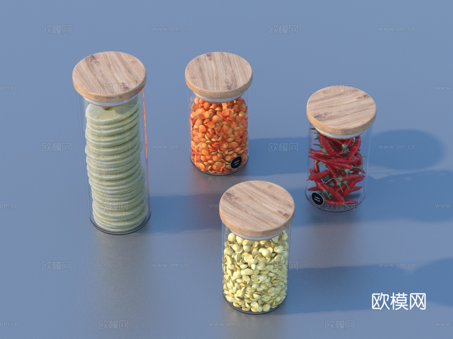 罐装零食 玻璃罐 休闲零食3d模型3d模型下载