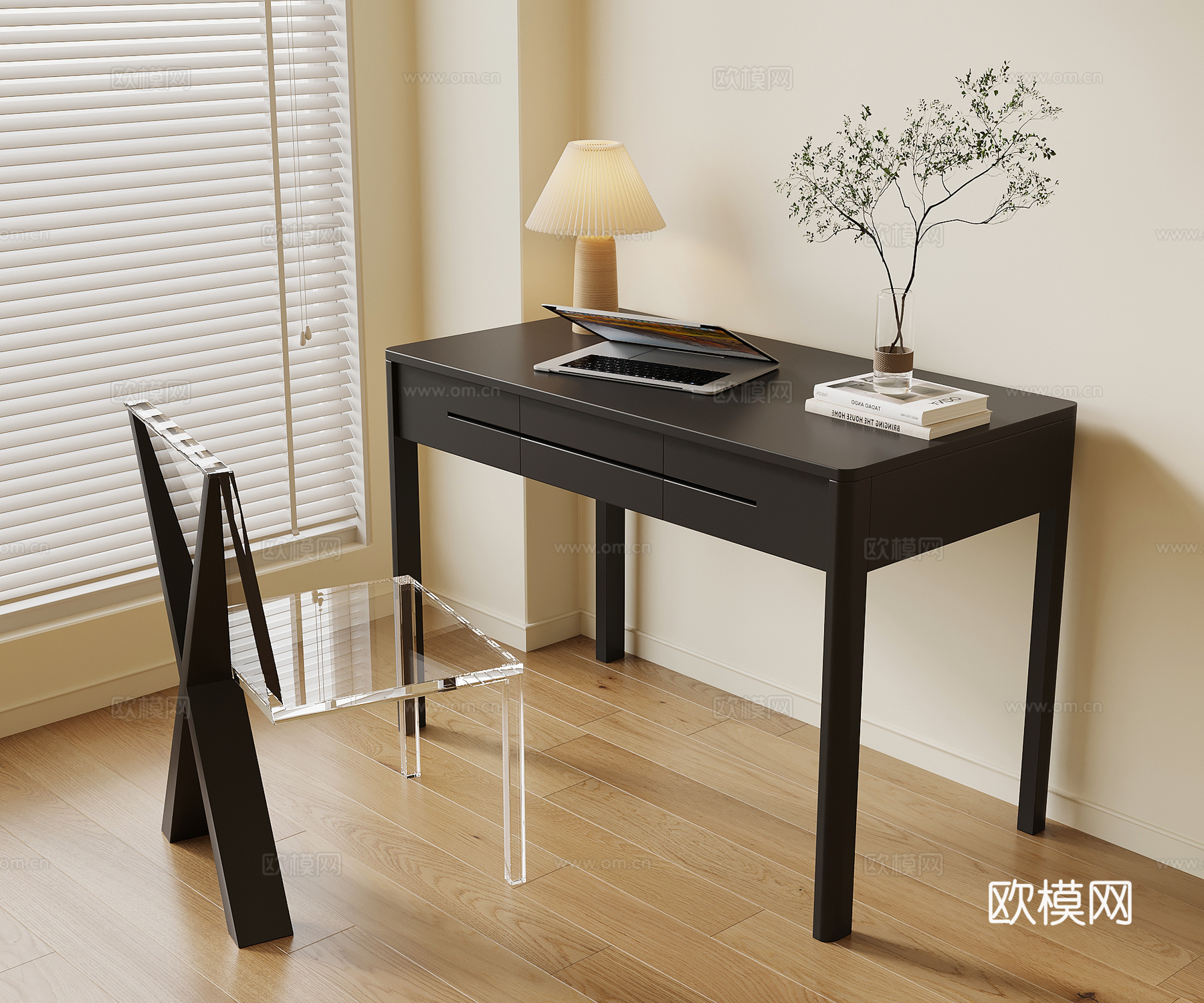 现代书桌椅su模型