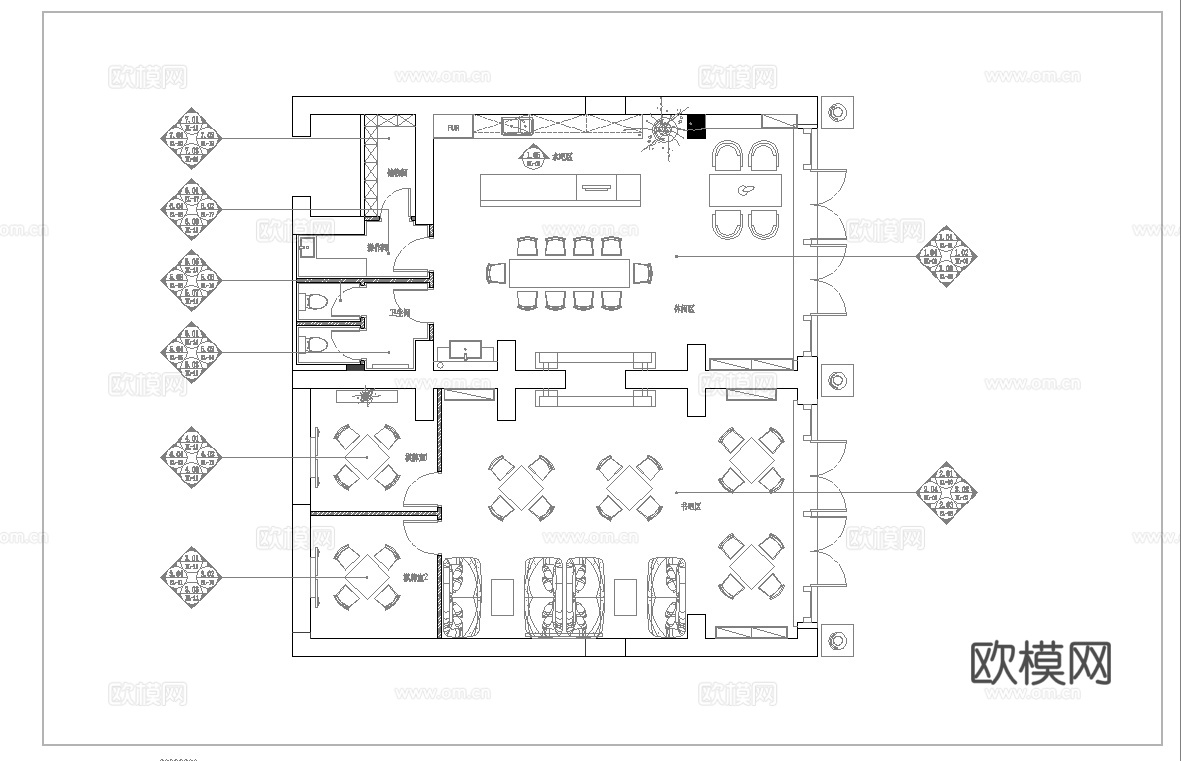最新完整版茶楼会所施工图合集cad施工图