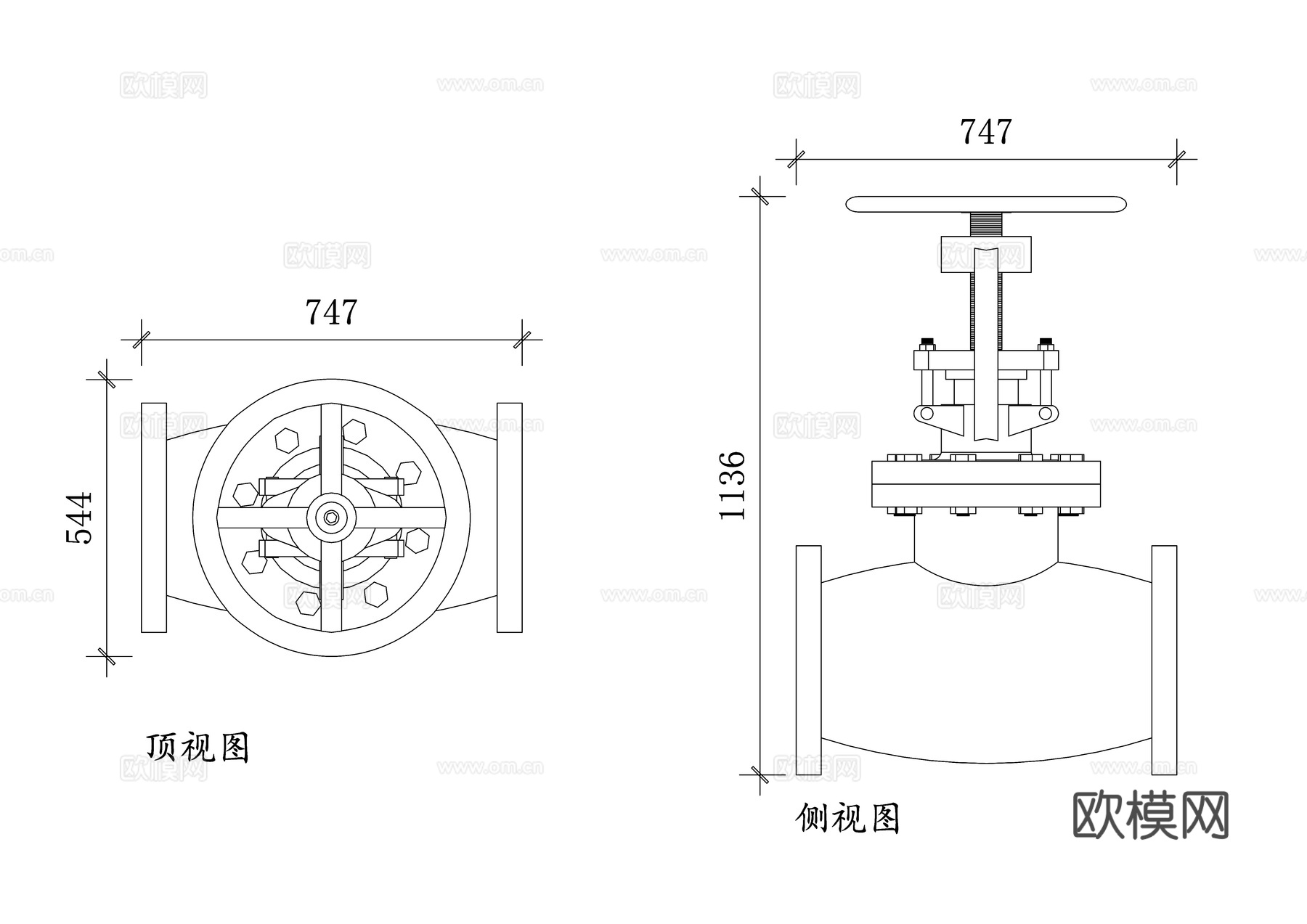 止阀 截断阀 切断阀 关闭阀 隔离阀 闸门阀 控制阀 止回截cad施工图下载