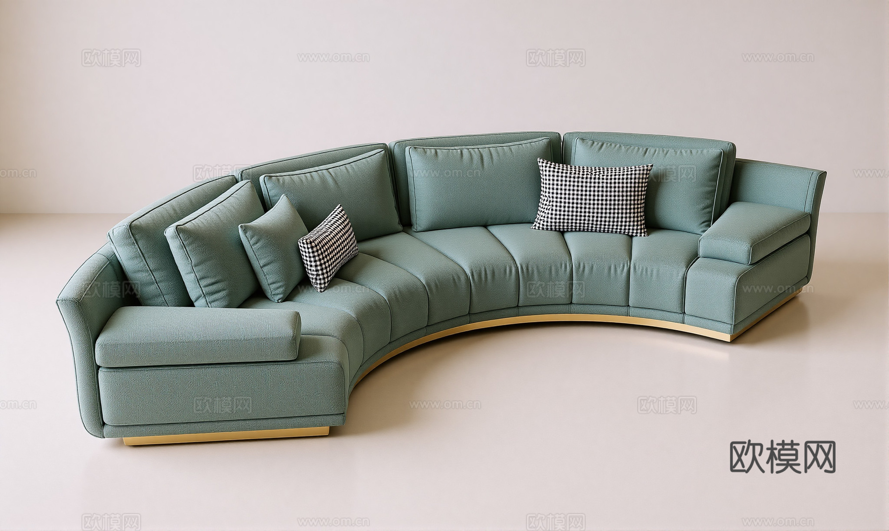 现代弧形沙发组合su模型