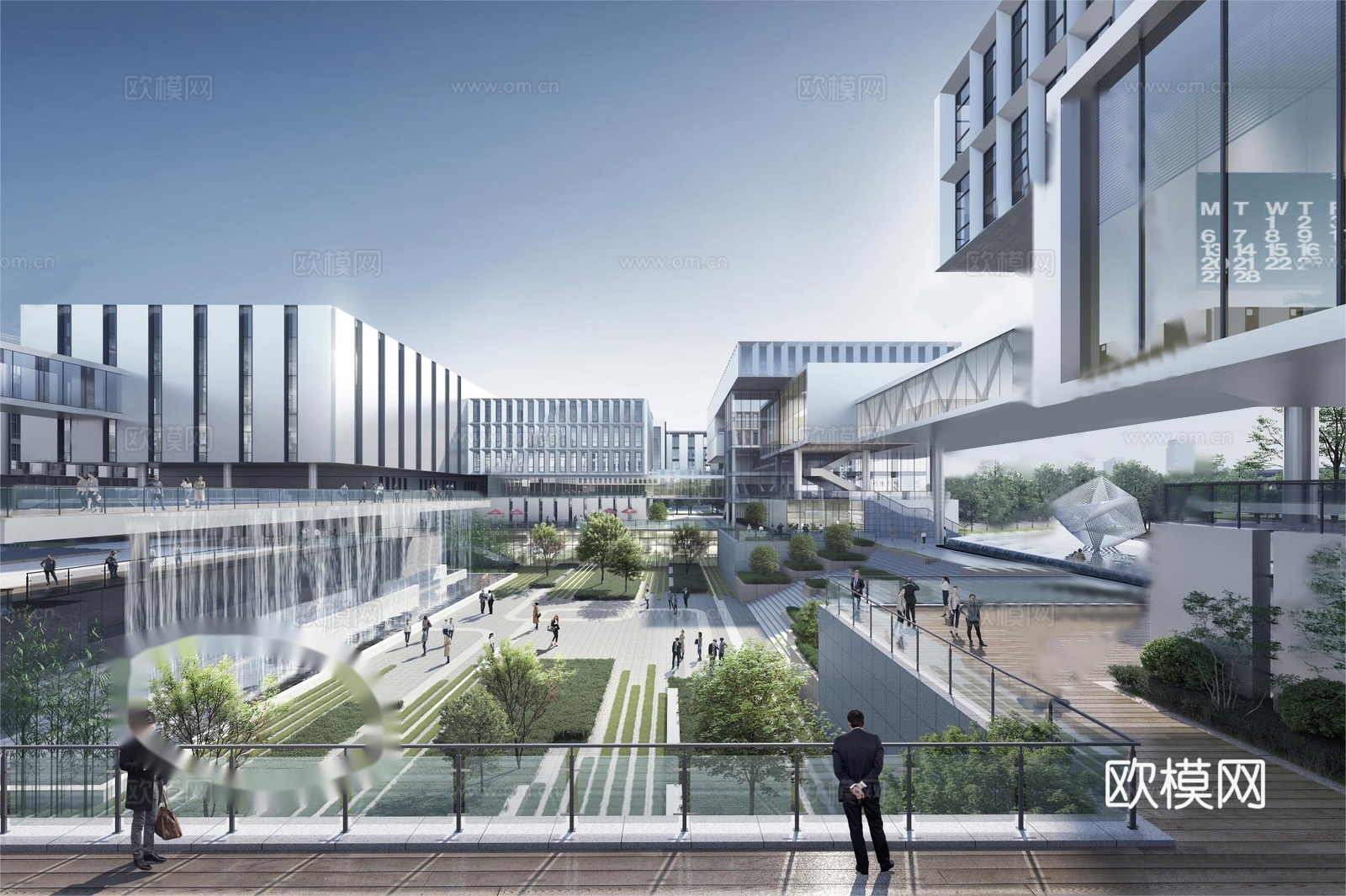 现代产业园 办公园区 办公楼产业园建筑su模型