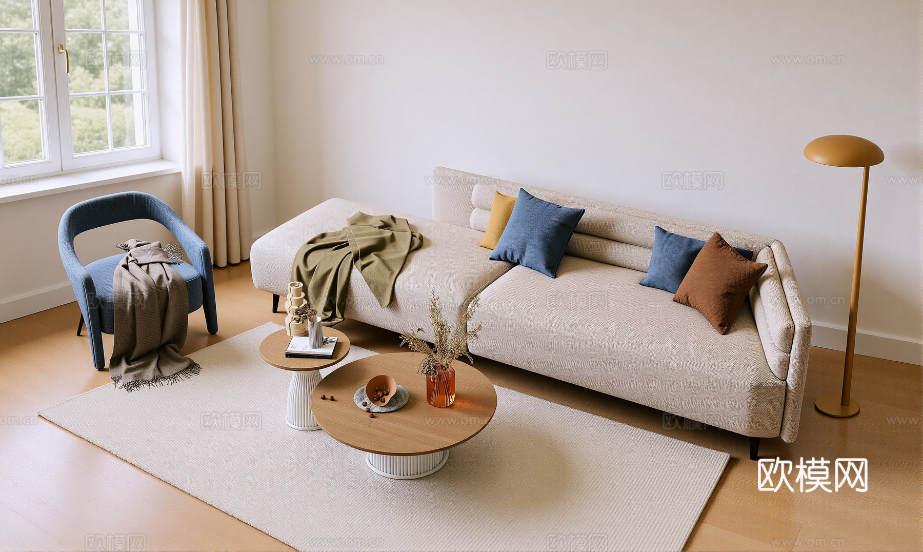 现代沙发组合su模型