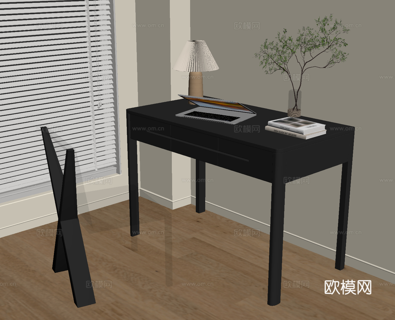 现代书桌椅su模型