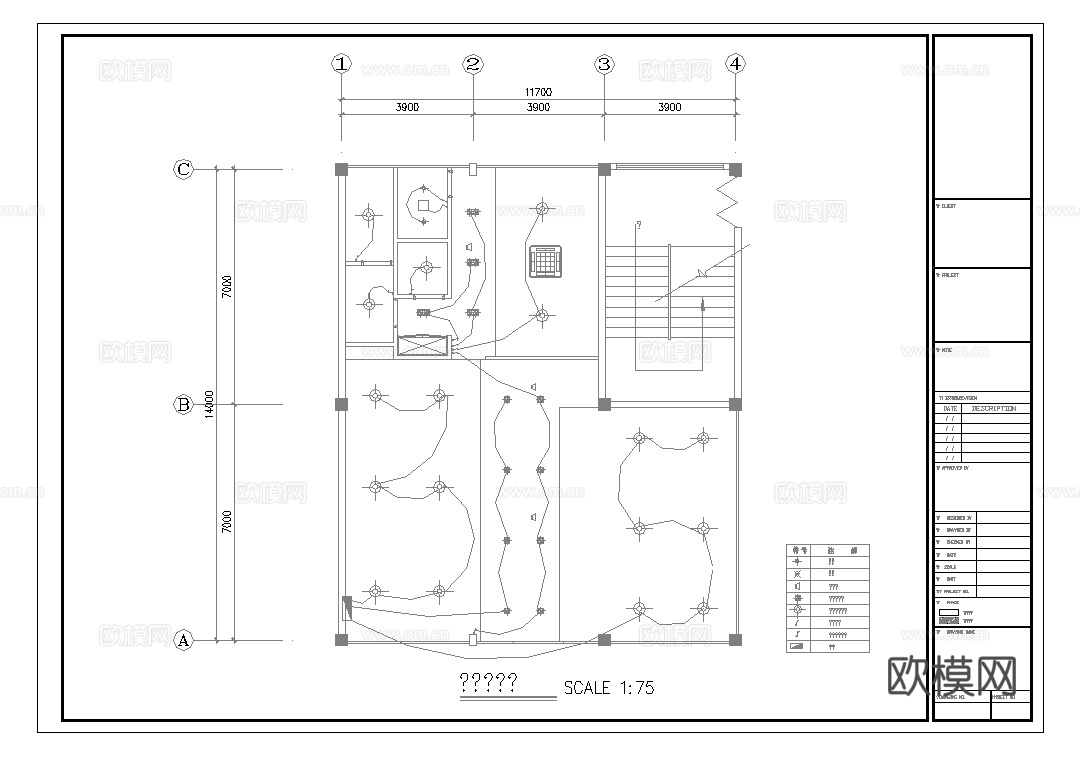 最新完整版理发店施工图合集cad施工图